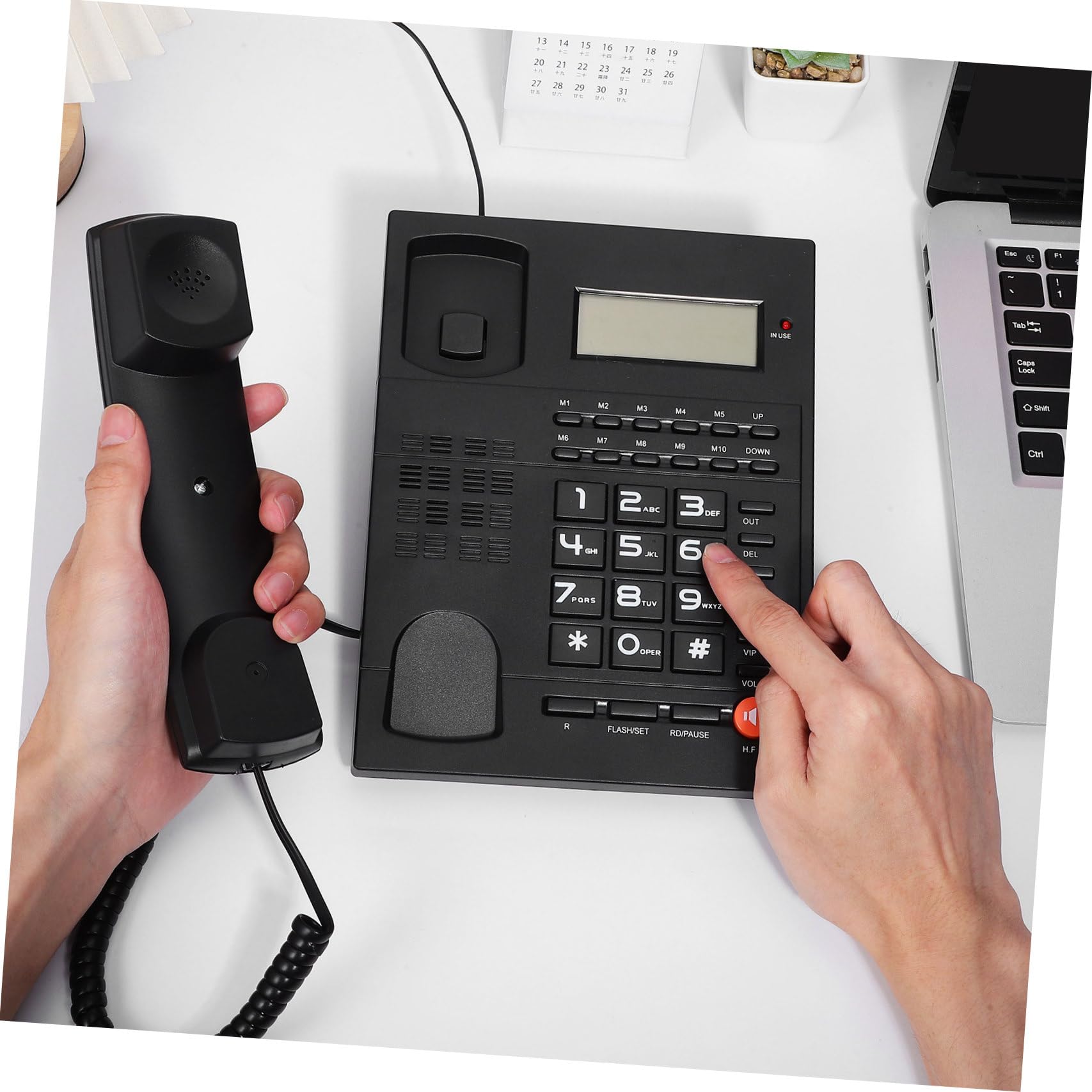 OSALADI Telefono Ufficio con Display Chiamante Design Professionale per Casa e Anziani Volume e Durabilità Telefono per Hotel e Ufficio