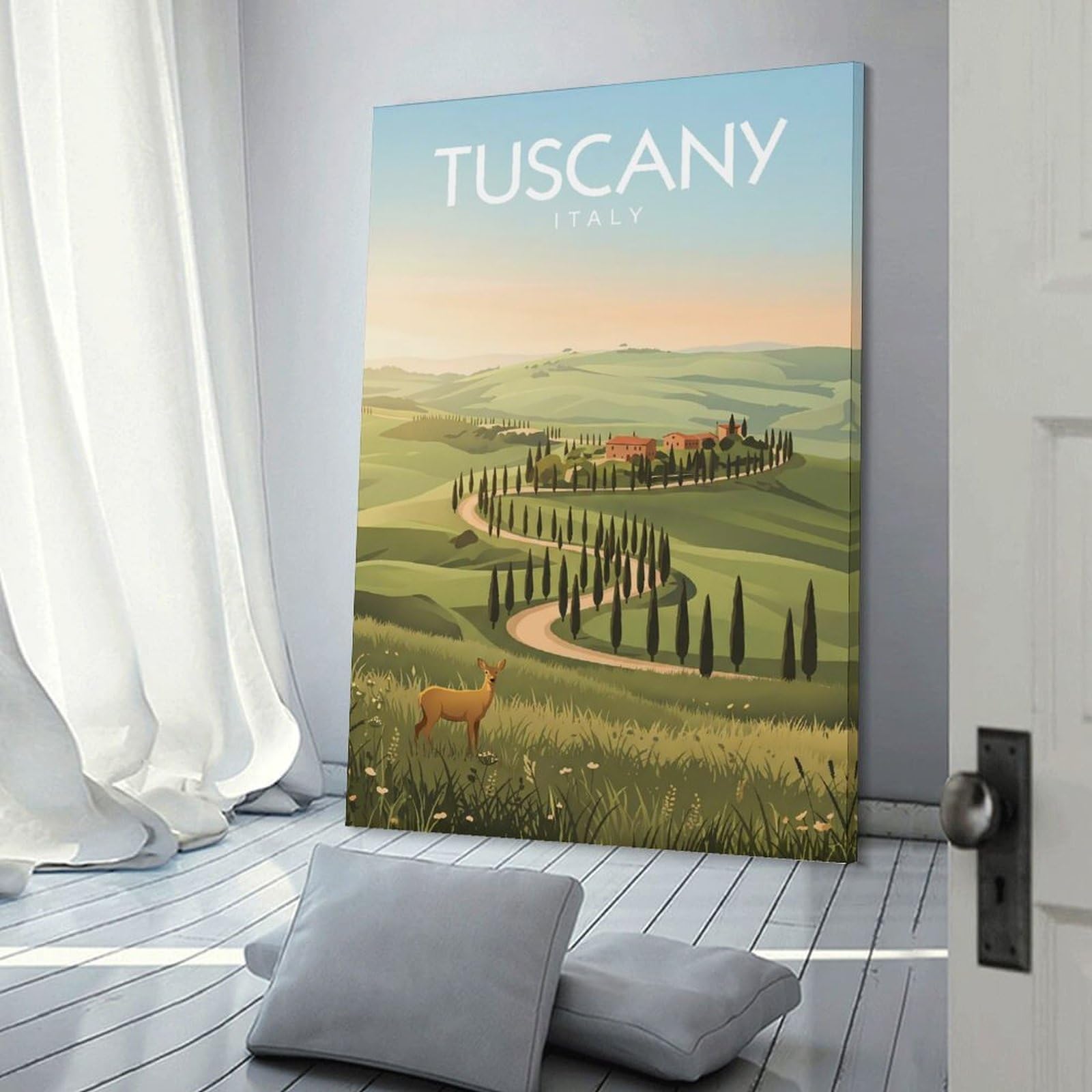 Junmoney Tuscany Landscape Home Decor Wall Art 12x18inch(30x45cm), for Office, Study Or Home Workspace, Home Office Artwork with Decorative Appeal