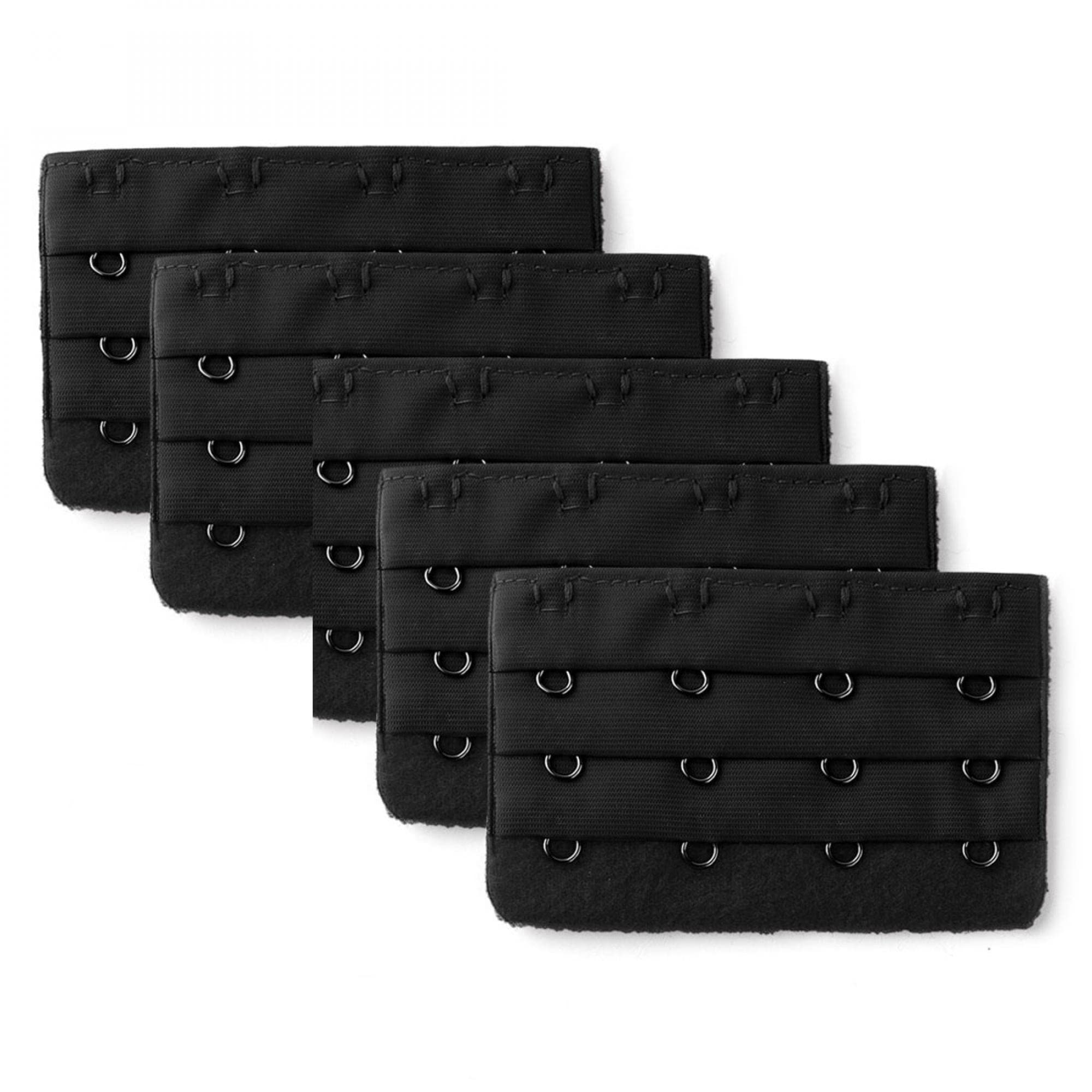 Allegra K 5 Pcs Black 4 Rows Hook and Eye Tape Bra Strap Extender
