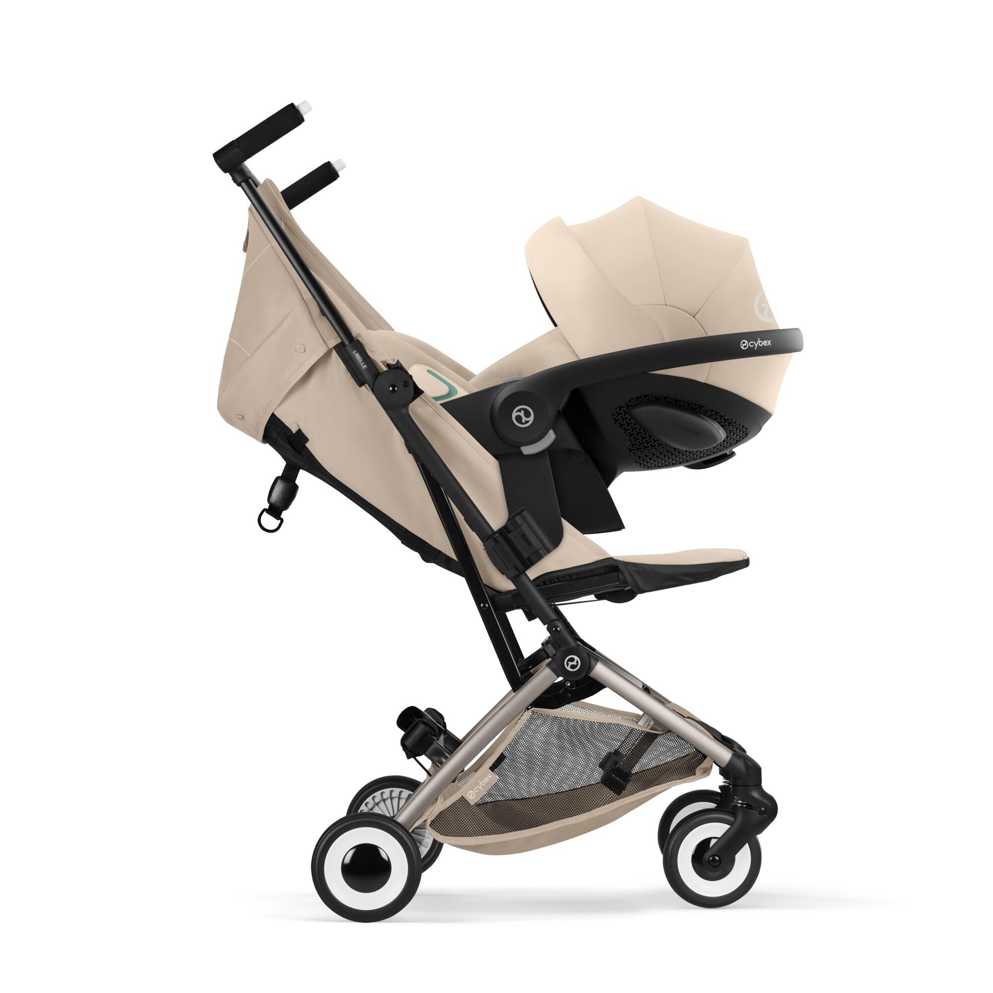 CYBEX Gold LIBELLE Poussette taille compatible bagage cabine, De 6 mois à 4 ans environ (max. 22 kg), Ultralégère (seulement 6 kg), Système de harnais à une main, Almond Beige