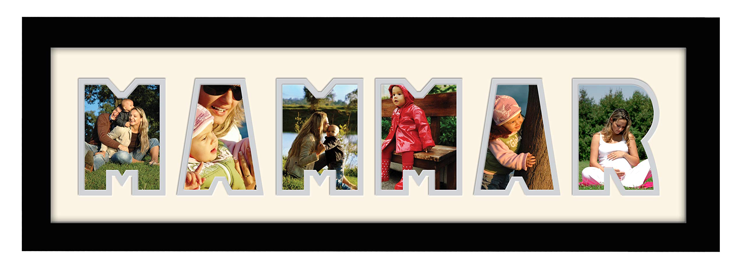 Photos In A Word Black Finish Frame Cream Mount Grey Inside Mammar Photo Frame Word Photo Frame Name Frame 1274-Cc (Black Finish Frame Cream Mount Grey Inside)