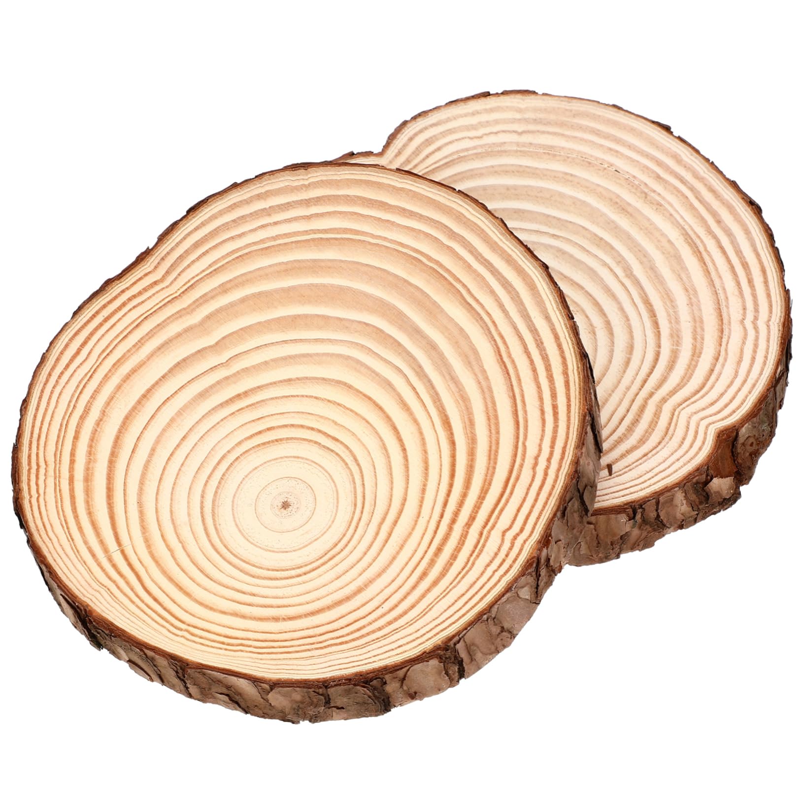 2 Stück Unbemalte Runde Holzscheiben mit Rustikalem Natürlichem Look Vielseitig als Bastelgrundlage für Hochzeiten und Holzdekoration Geeignet