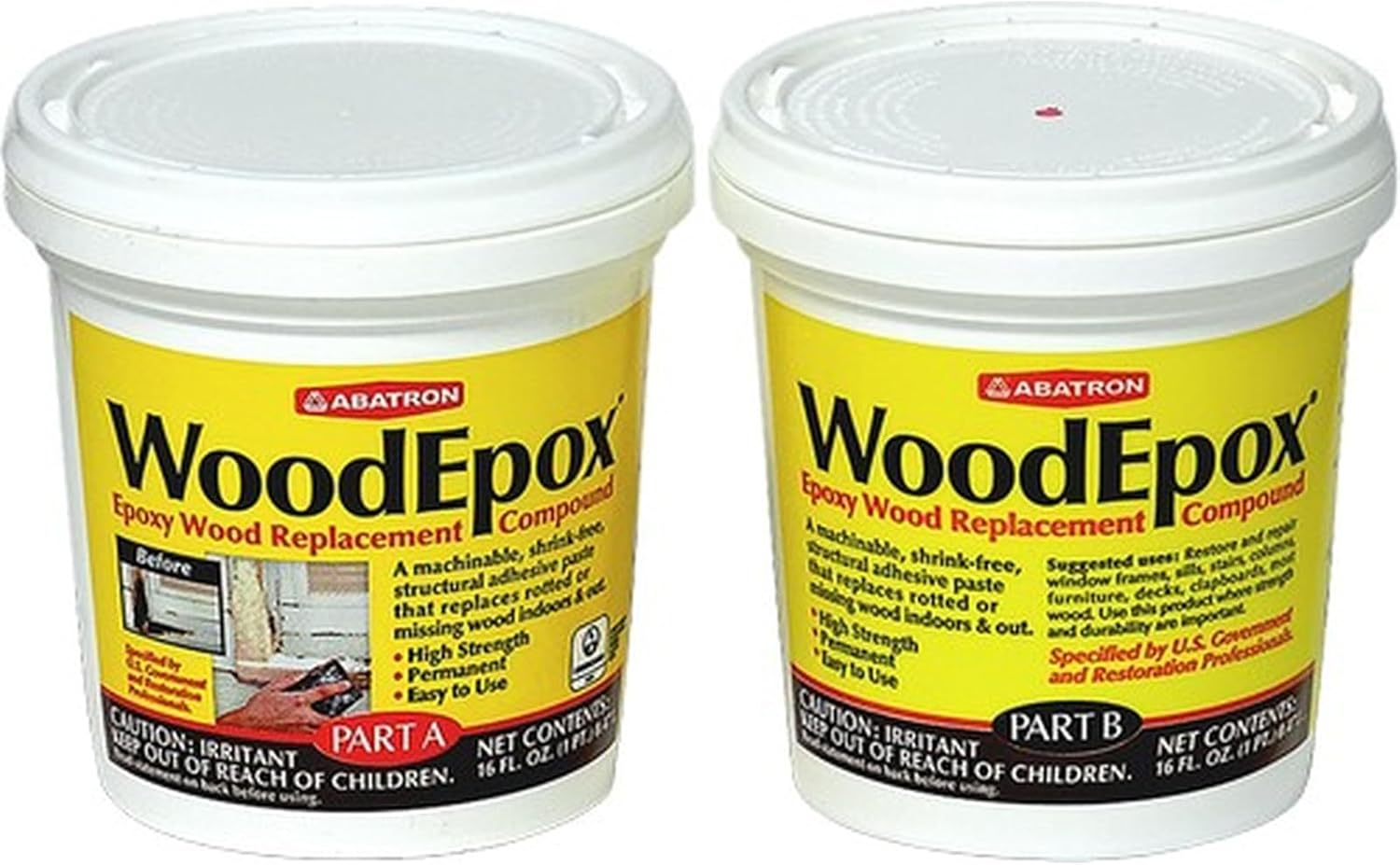 FixtureDisplays WE2PKR pt Part A + pt Part B WoodEpox Epoxy Wood Filler LANC-373550-NF
