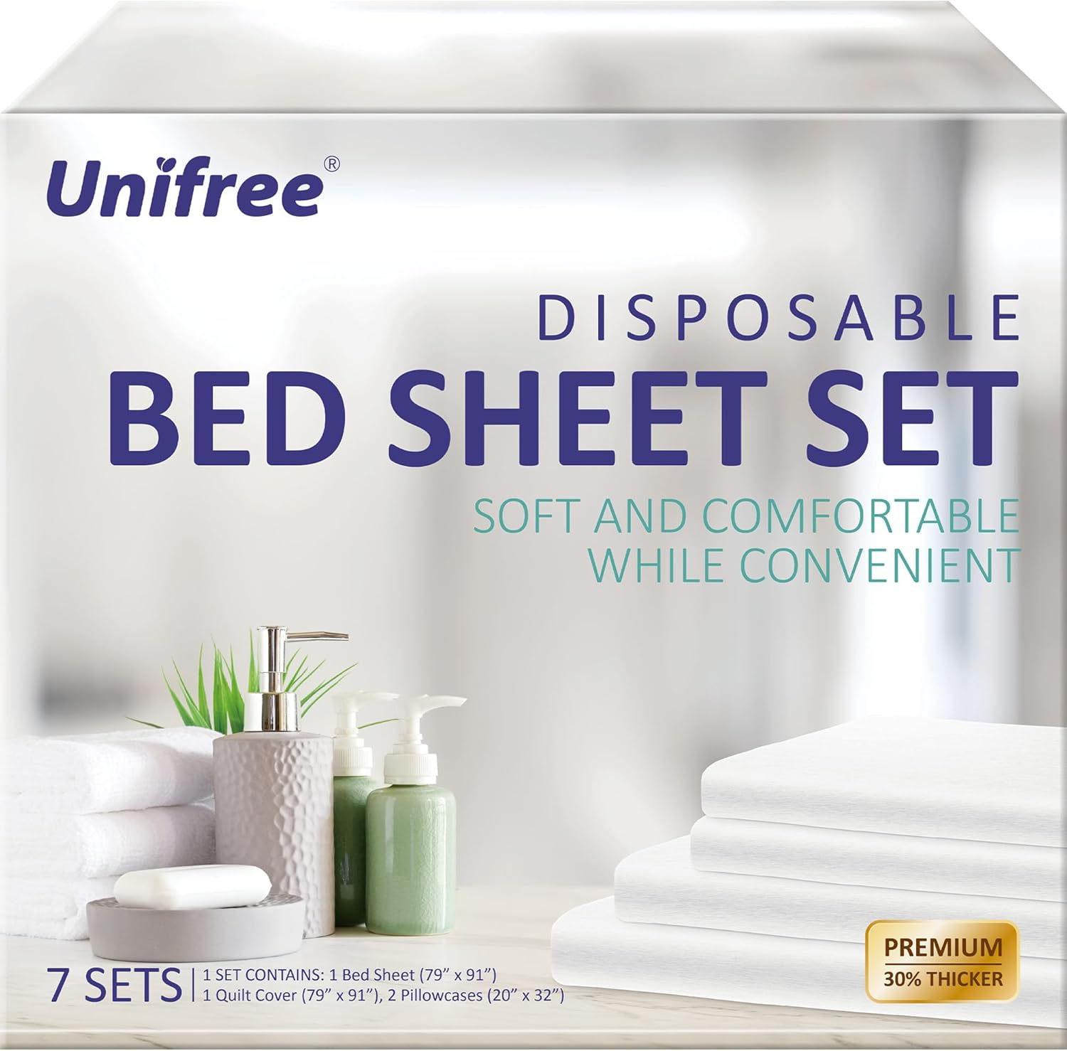 UNIFREE 7 Sets Disposable Bed Sheets Travel Sheets for