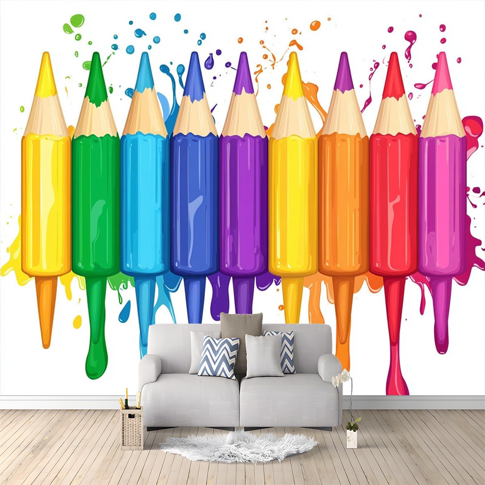 Sztuka nowoczesna kolorowa farba ołowiana krople tła motyw 3D fototapeta 400 x 280 cm kolor niebieski tkany wysokiej jakości fototapeta - sypialnia salon plakat dekoracja naklejki plakat wystrój