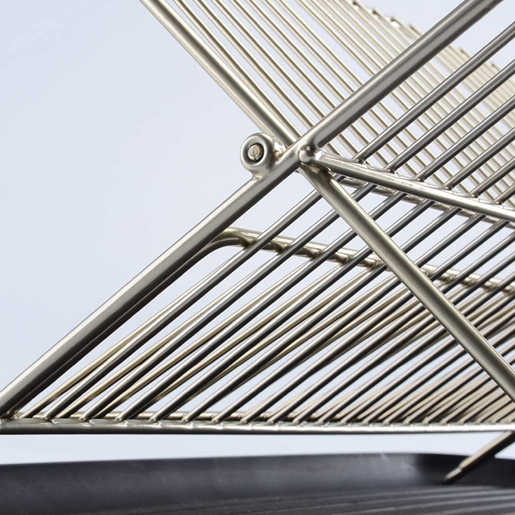 Metal Dish Rack Kitchen Folding Dish Rack Drying Rack Utensil Drainer Plate Storage Holder Plate Flatware Dish Rack