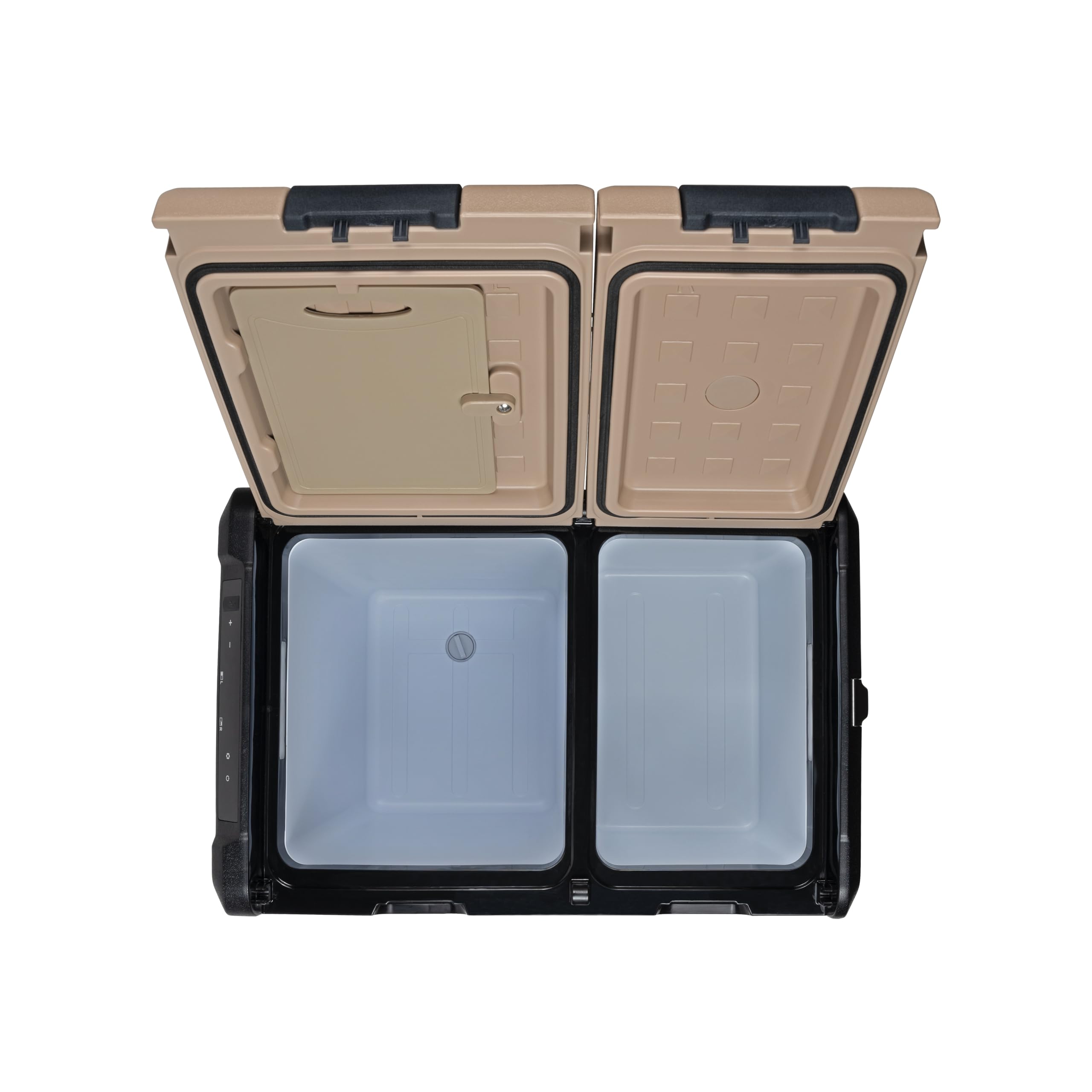 Steamy-E Dual Zone 55, Elektrische Kompressor Kühlbox, 54 Liter, 12V/ 230V, zum Kühlen und Gefrieren, Für Camping