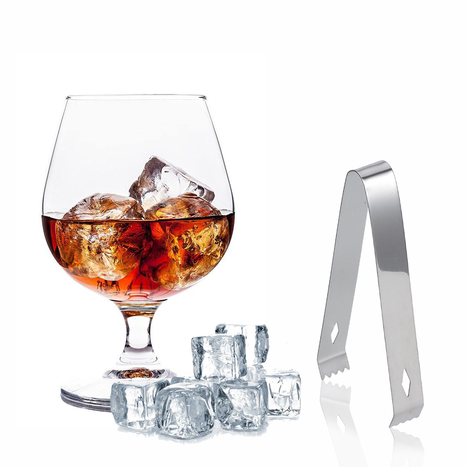 Paquete de 2 pinzas de hielo de 5.9 pulgadas, pinzas pequeñas de grado alimenticio para aperitivos, pinzas de azúcar de acero inoxidable para cubitos de hielo, fiestas, cafeterías, color plateado 5