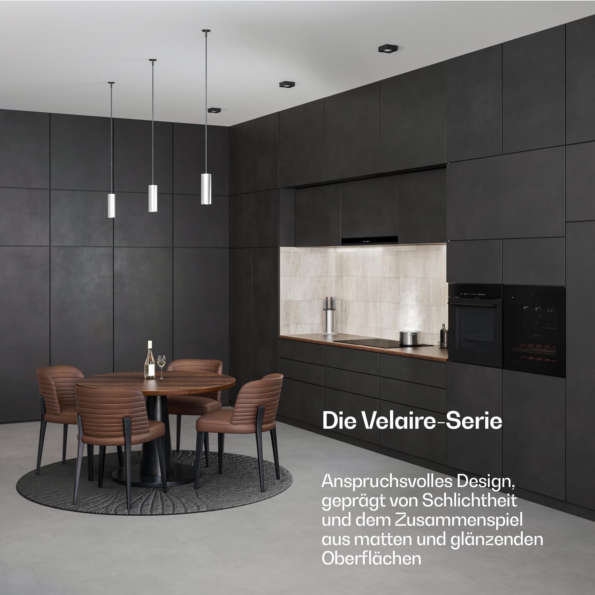 Klarstein Velaire Weinkühlschrank 2 Zonen - 36 Flaschen, Einbau, 5-22°C, Touch, LED, UV-Schutz, Holzregale, 41 dB, Weinklimaschrank 2 Zonen