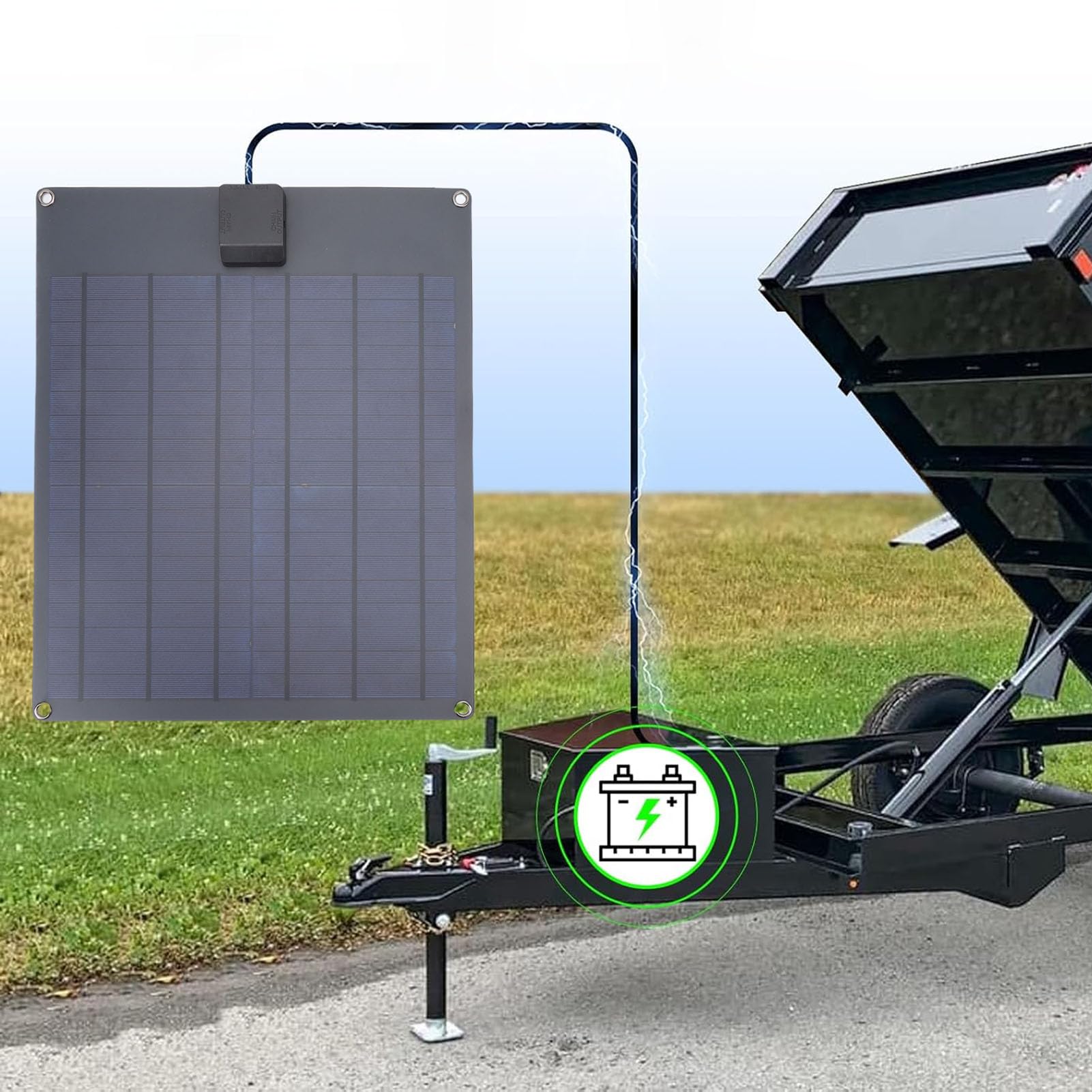 Kit de Cargador de Batería Solar de 35W | Panel Policristalino IP65 IP65 con Controlador Inteligente | Universal para Automóviles/RVs/Tractores/Barcos | Incluye 6 Opciones de