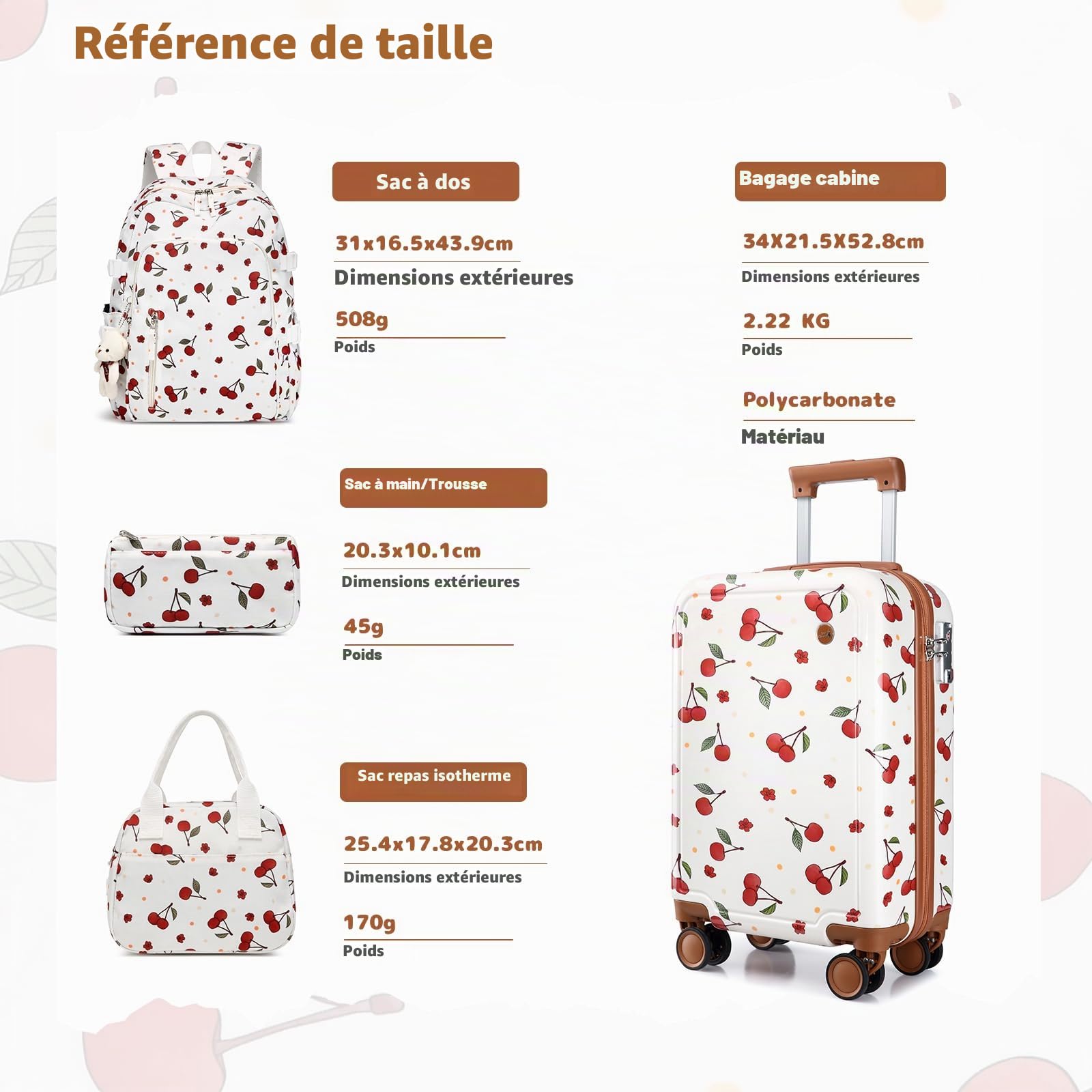 Sea choice Valise Enfants 53x34x21cm Valise de Voyage Valise Rigide Moyenne avec 4 roulettes Serrure TSA et Fermeture à glissière Petite Valise Ultra Légère
