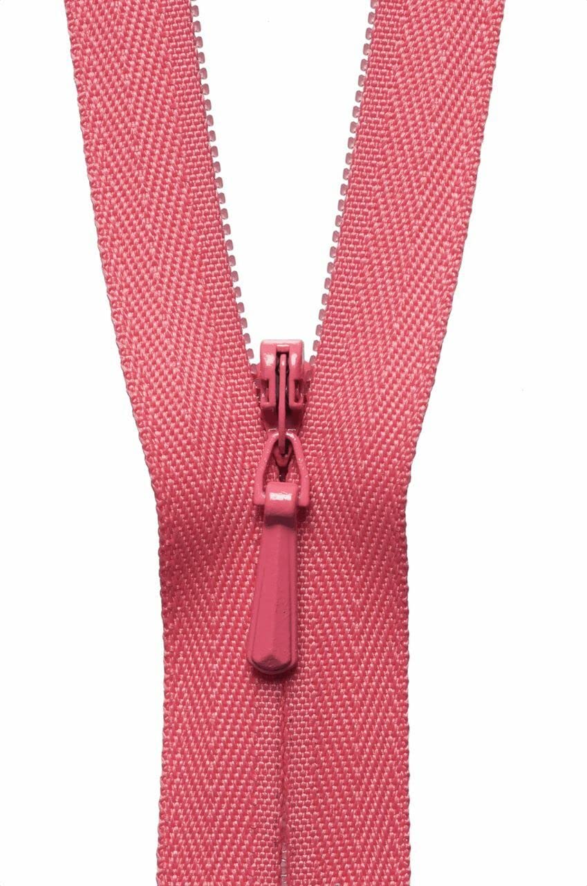 YKK 16"/ 41cm Concealed Zip: Coral Pink