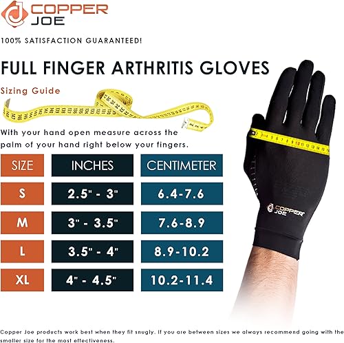 Miniatura 2 de Copper Joe Guantes de compresión para artritis con infusión de cobre para escribir por computadora túnel carpiano reumatoide y tendinitis Para