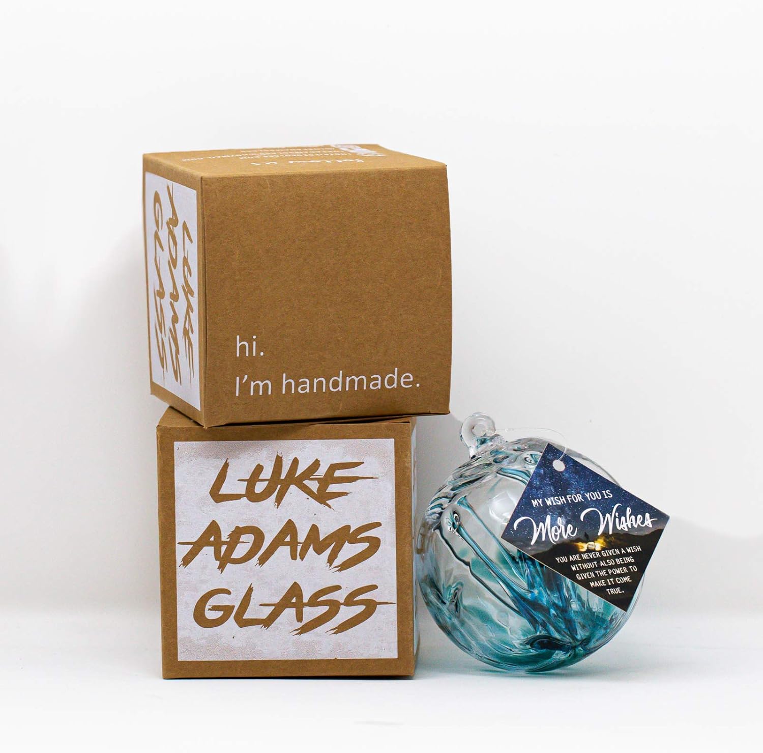Luke Adams Handmade Glass Gazing Balls for Garden – Hand Blown Glass Gazing Ball for Yard Décor – Decorative Garden Globe (Recycle Teal)