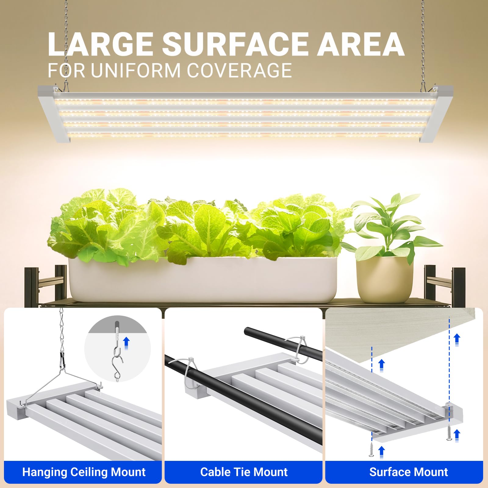 Barrina TX-L63 88cm Pflanzenlampe Vollspektrum, 128W (2 x 63W) Grow Light