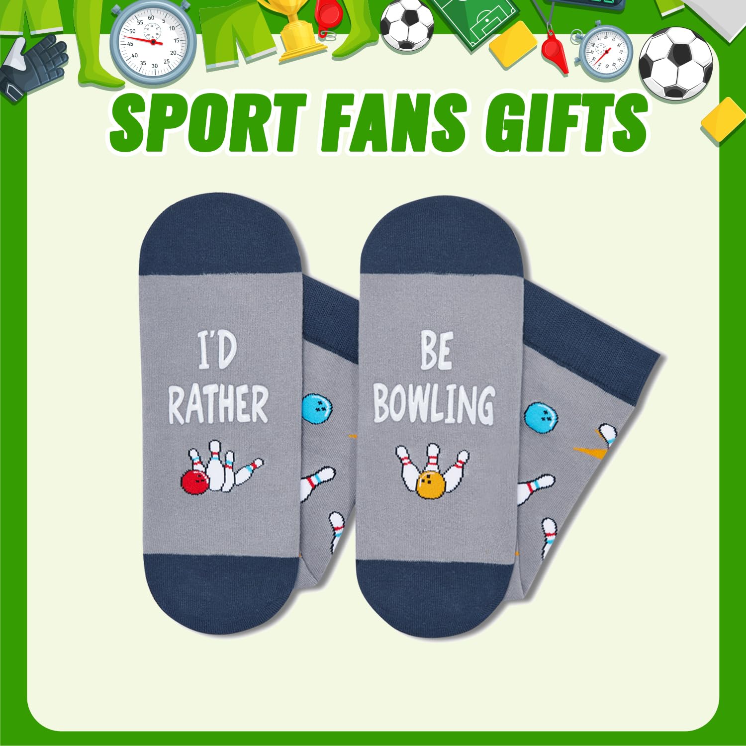 Zmart Sports Gifts for Men Women - Climbing Rv Fishing Bowling Gifts, Disc Golf Socks