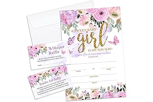 Butterfly Sweet Baby Girl Is On The Way Baby Shower Invitations
