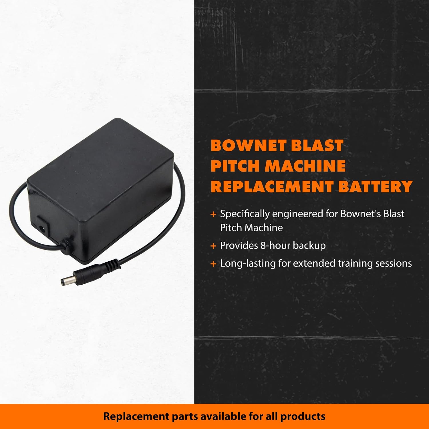 Bownet Blast Pitch Machine Replacement Battery - Long Lasting 8 Hour - Great as a Backup for Long Training Days, Black (BN-Blast Battery)