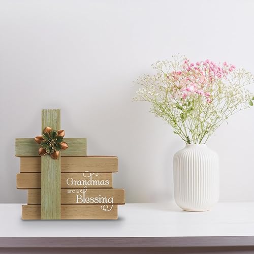 Miniatura 8 de Pavilion Gift Company Simple Spirits - Placa de cruz de 6 pulgadas, diseño de abuelas son una bendición, color verde