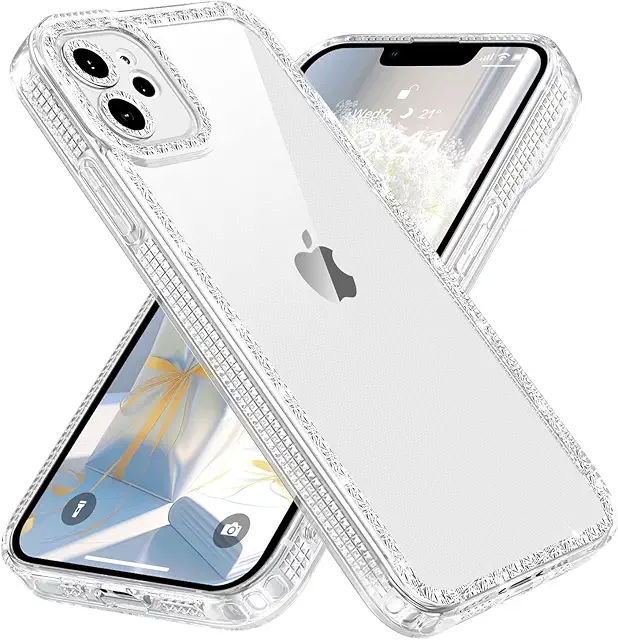 Coque iPhone 11 avec paillettes - Protection antichoc transparente pour femme