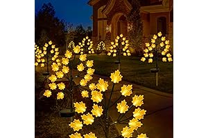 Thanksgiving Decorations for Outside: Solar Fall Lights with Maple Trees