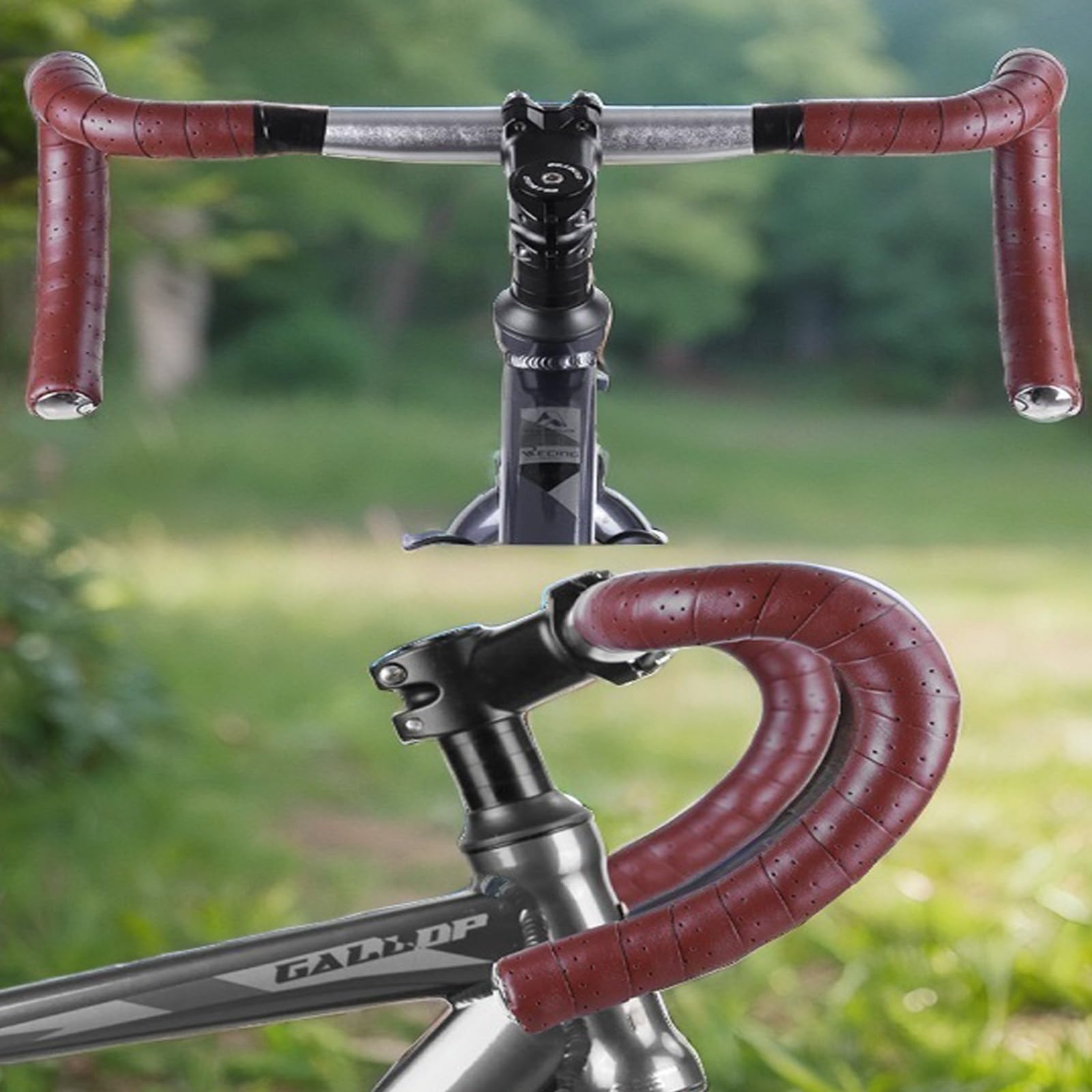2 STK PU Leder Fahrrad Lenkerband, Bike Ribbon Lenkerband 200cm (Braun)