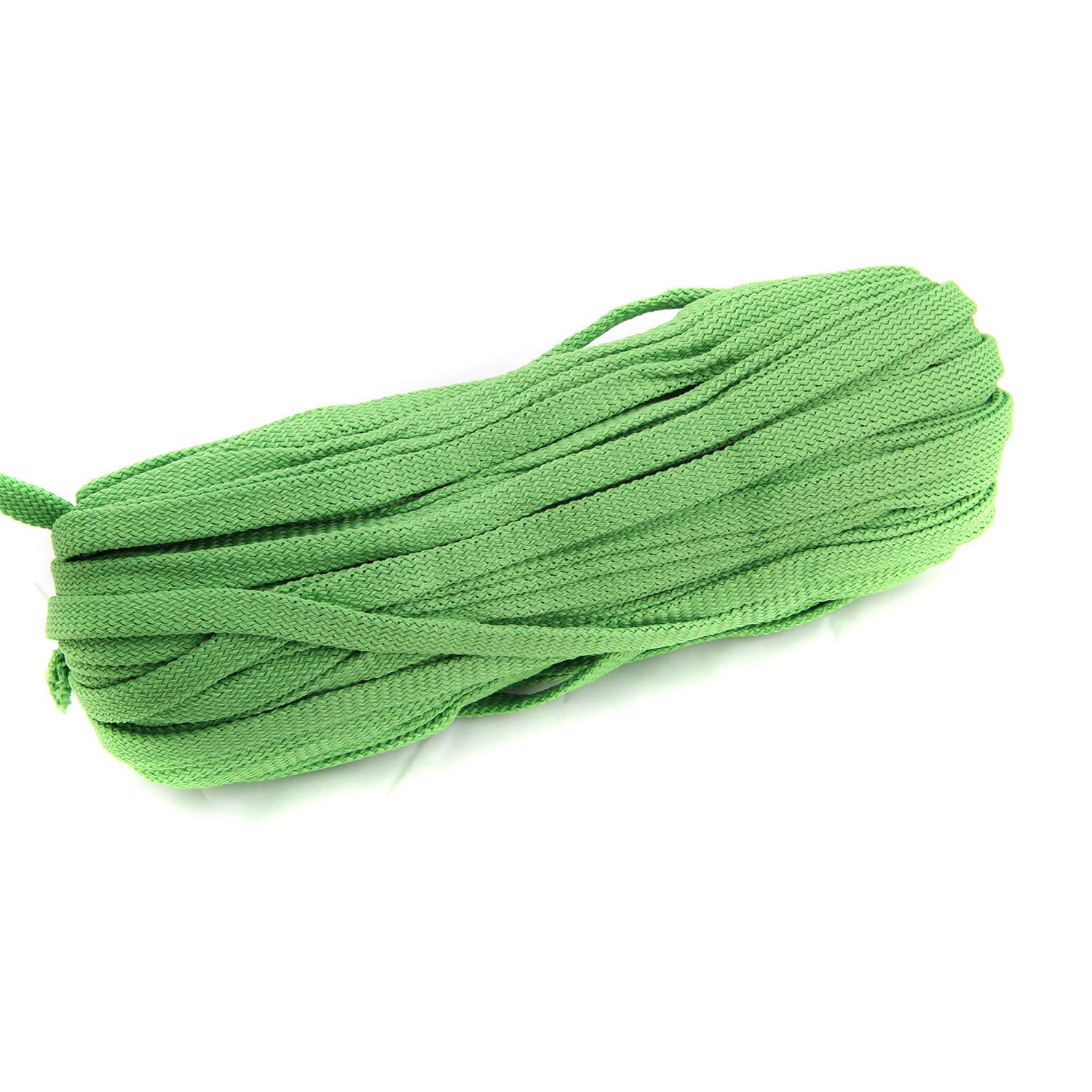 Cordón Plano De Poliéster Blanco 8mm X 50m - Sin Núcleo, Para Ropa, Manualidades Y Bolsas