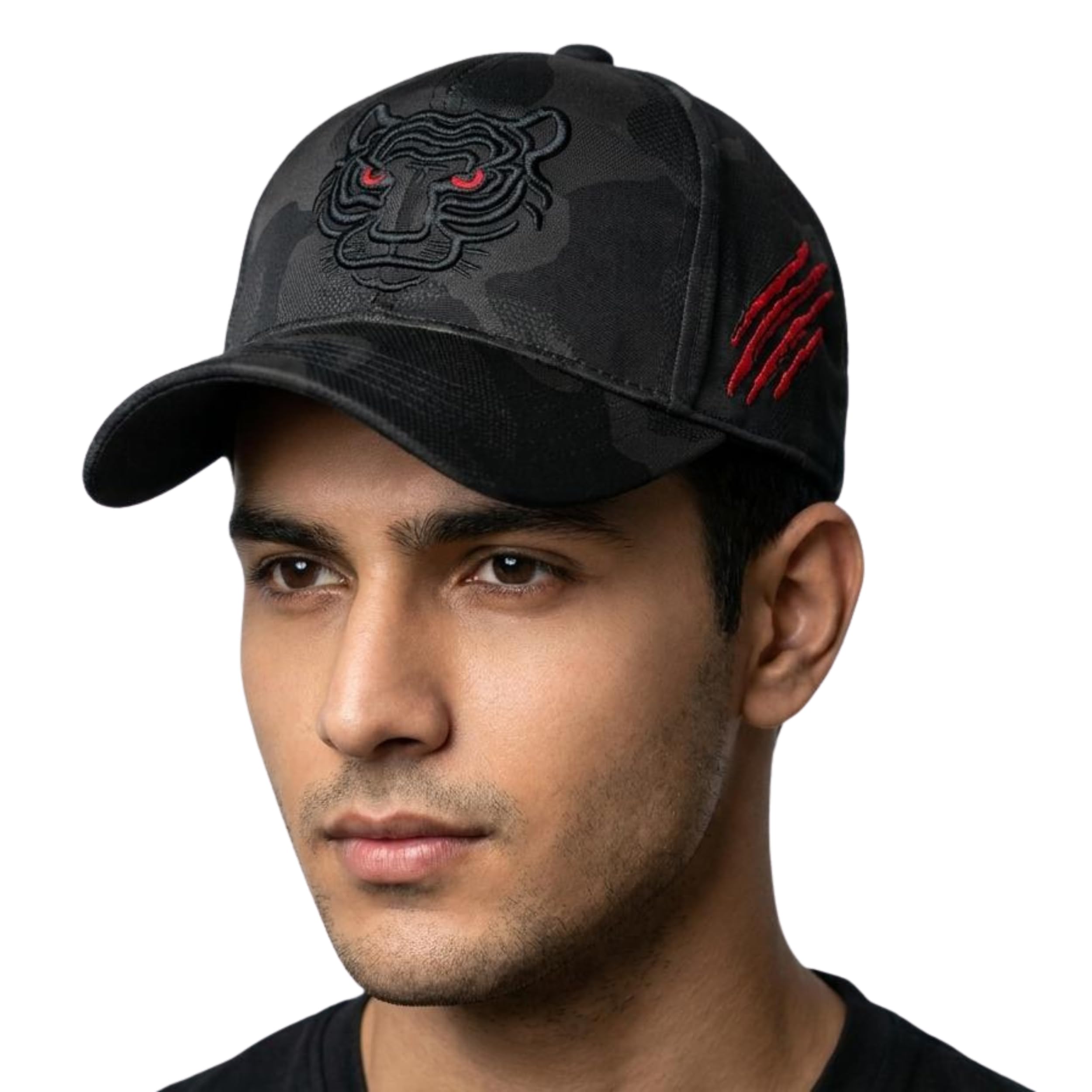 jamont Baseball Cap for Men & Women, Unisex Camouflage Print Adjustable Sport Hat with Embroidered Tiger Design, Casual Sun Cap-picture-36