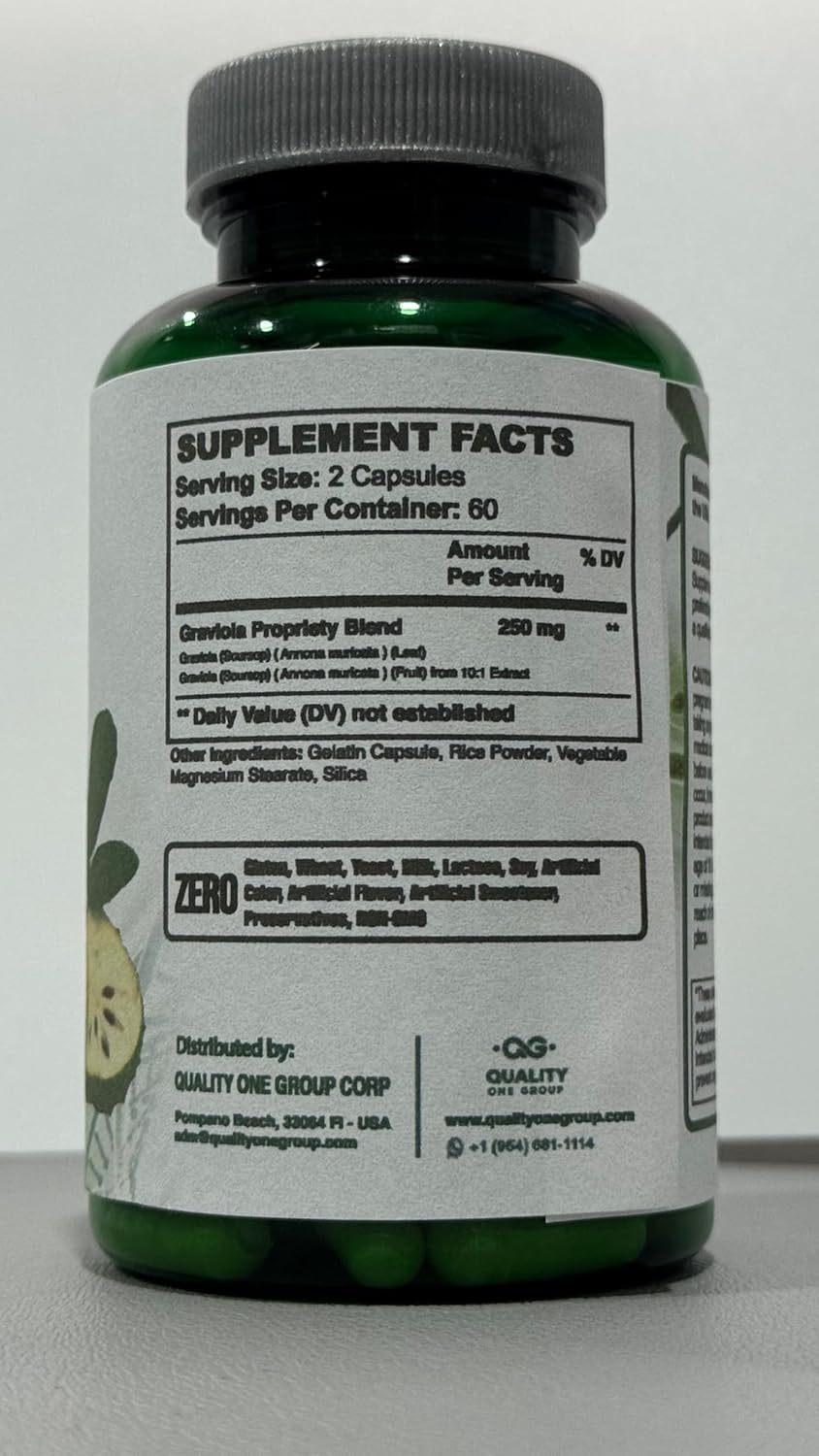 GRAVIOLA MAX - Pure Graviola Extract Supplement - Soursop (Annona muricata) - Immune System Booster & Antioxidants in Each Capsule of Pure Graviola - Image 8