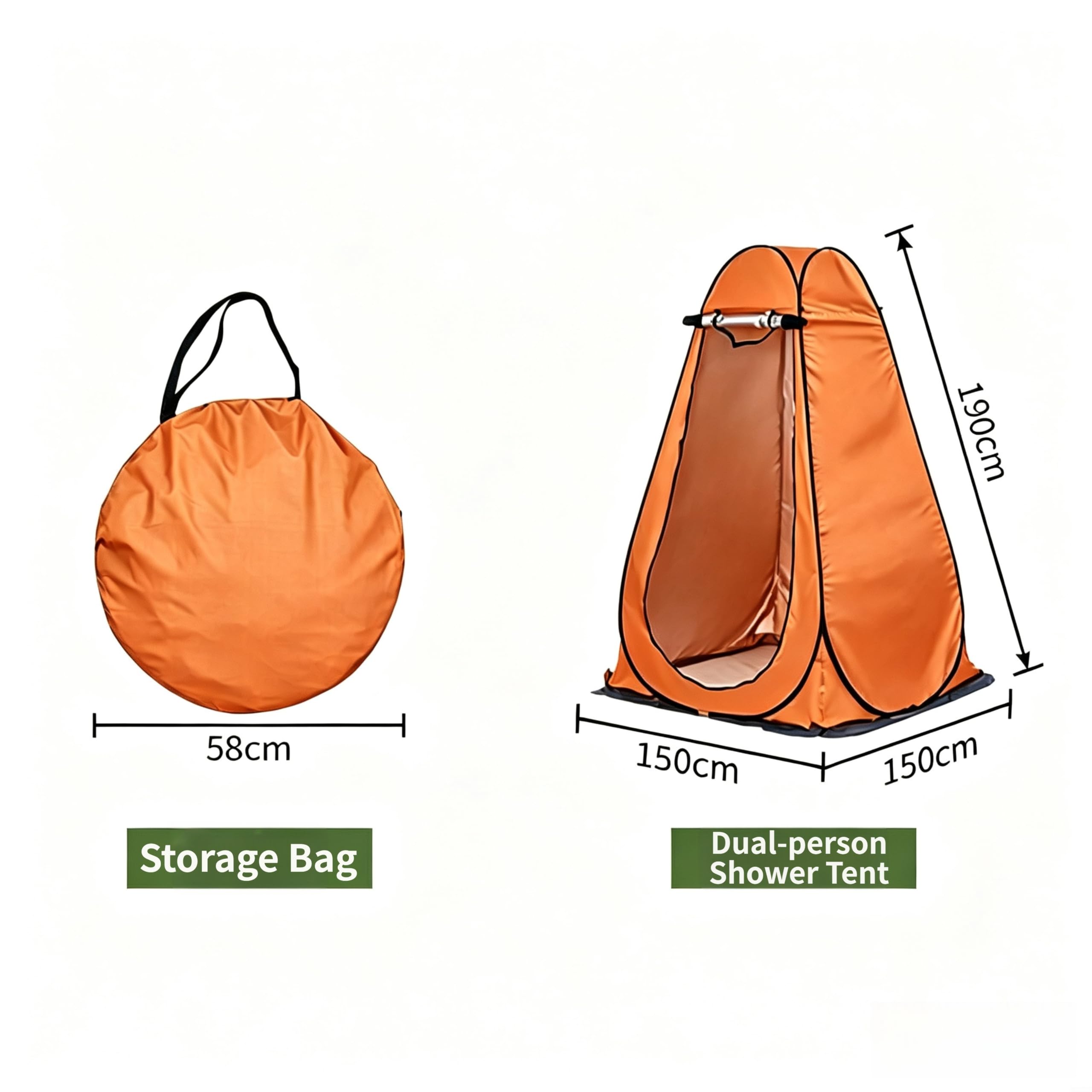 Vestuario de doble persona al aire libre de 150 cm de configuración rápida