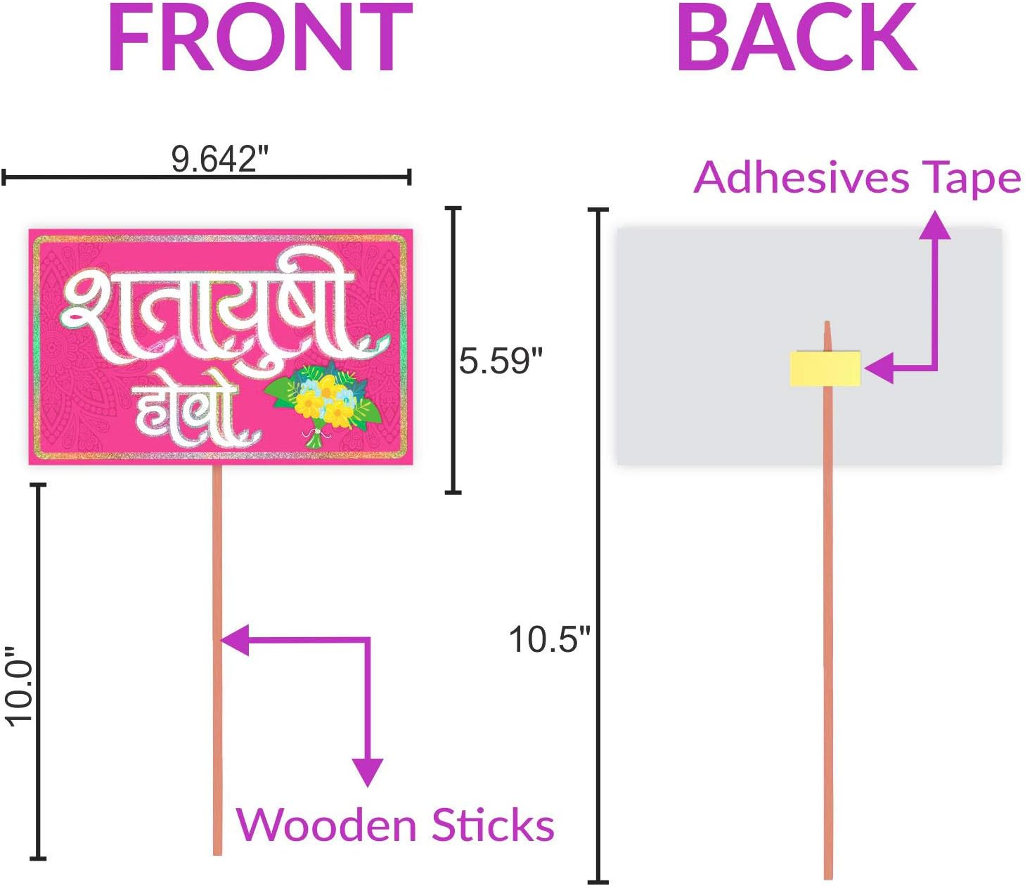 Colourful Indian Pattern Marathi Baby Shower Combo of Photo Booth Party Props and Milestone Cards - Combo an by Indian Collectible