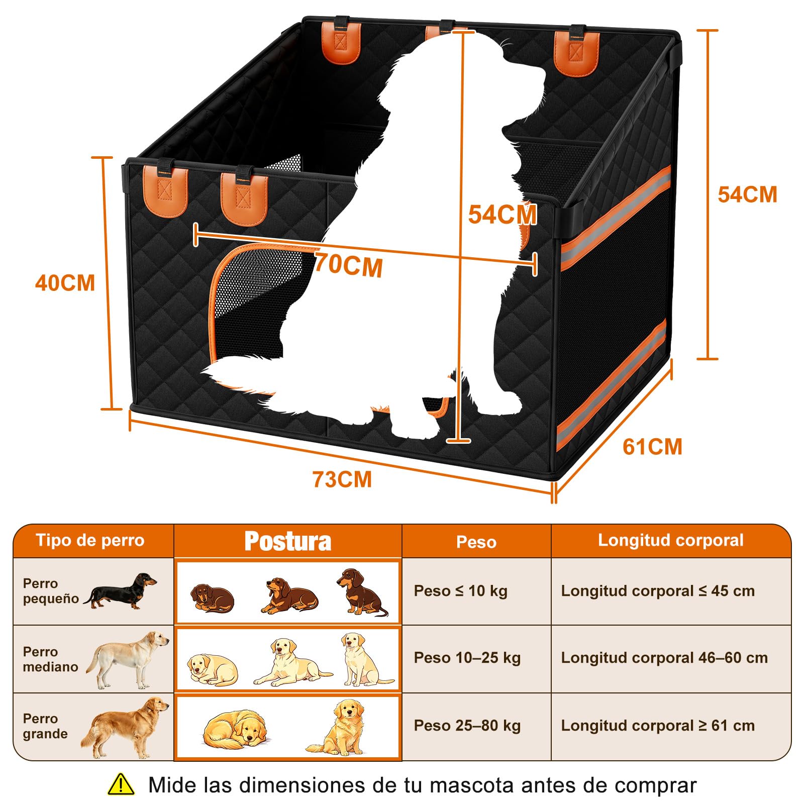X XBEN Asiento de Coche para Perro Ampliado 50%, Asiento Reforzado para Perros con Resistencia 68KG, Silla Perro Coche con Red Ventilada y Cinturón de Seguridad, Impermeable y Antideslizante