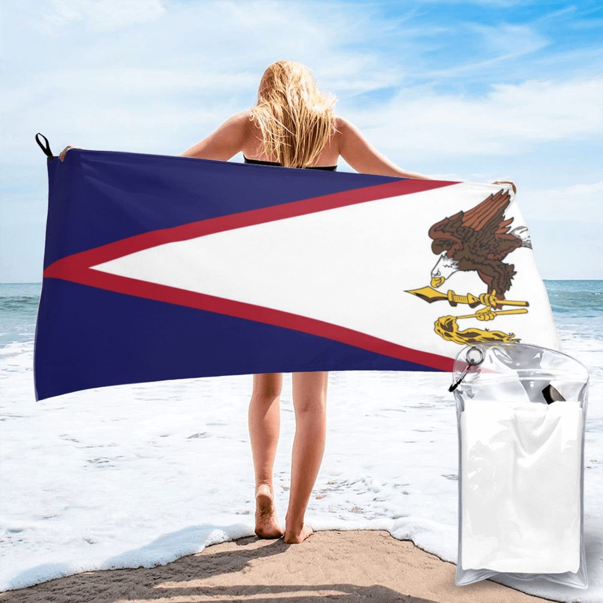 Lsjuee American Samoa'S Flag Microfiber Beach Towel-Quick Dry Oversized Towels Blanket for Travel Pool Camping