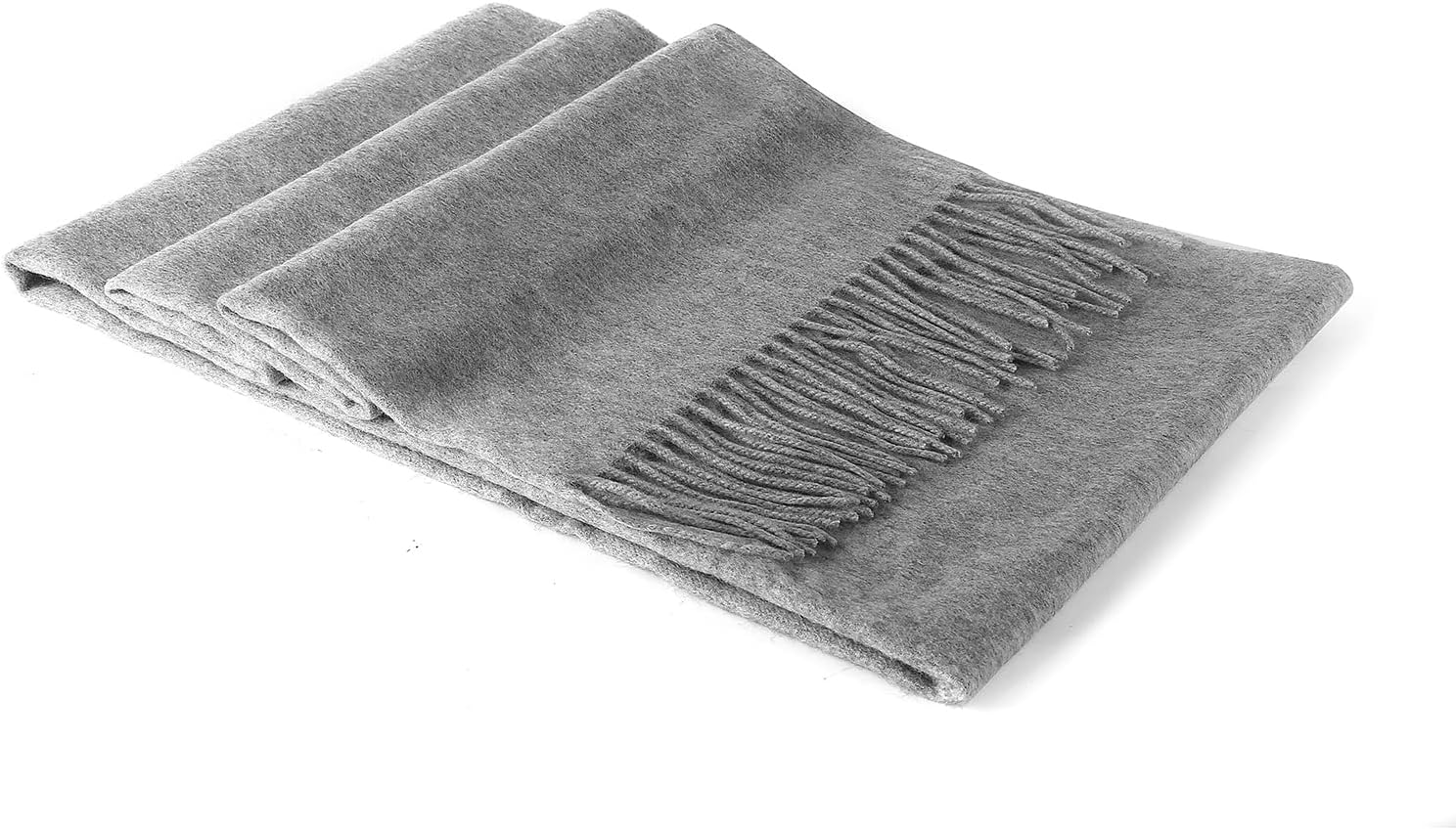 100% Pure Cashmere Scarf, Oversized Luxury Winter Wrap for Women & Men, Soft Fringed Scarf in Solid & Plaid