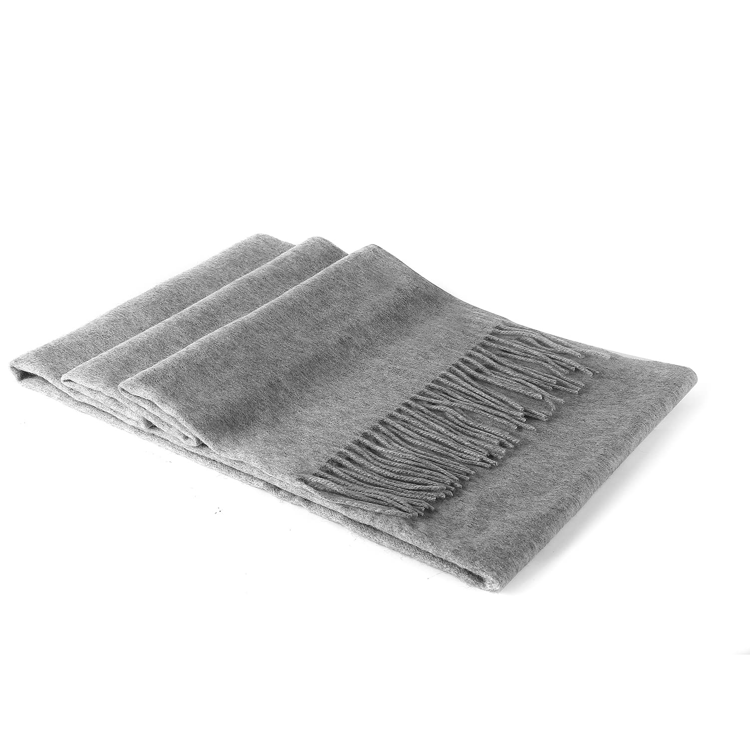 100% pure Cashmere Scarf with Fringed Edges, Super large size for Men and Women,Warm & Soft,Colors Available in Solid/Plaid