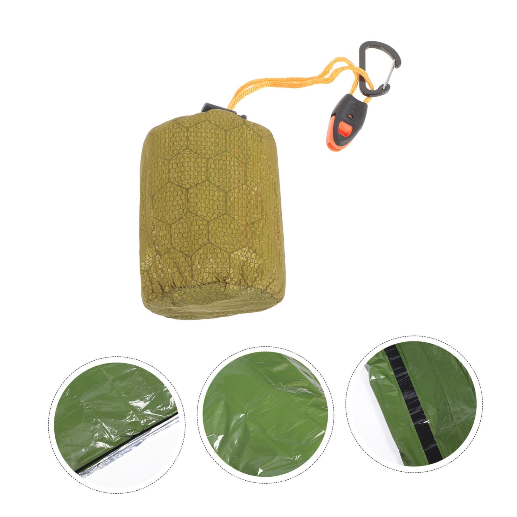 Toyvian Camping Notfall Schlafsack Pe Alufolie mit Aufbewahrungstasche Ultraleicht für Outdoor Aktivitäten Notfälle und Bedingungen