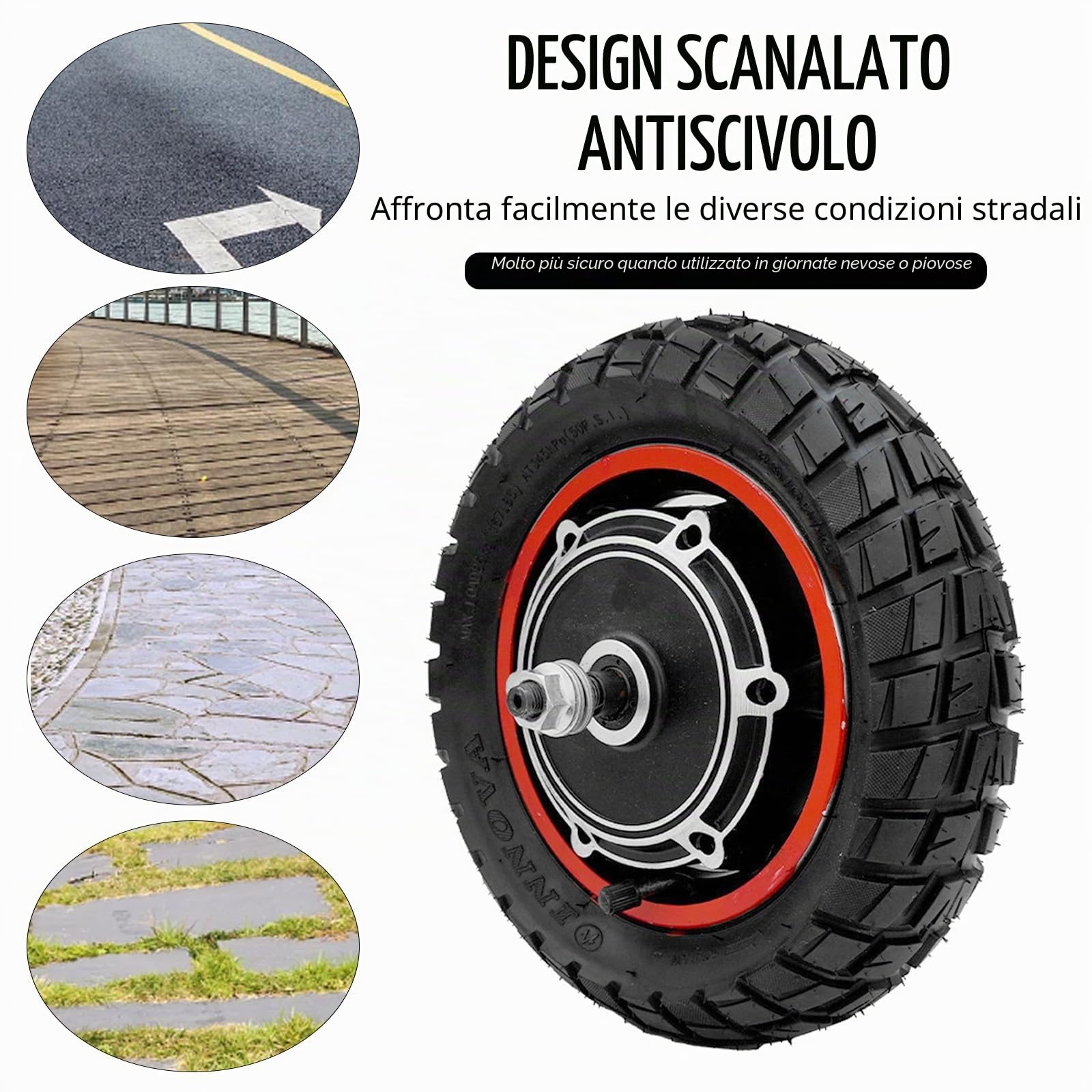 Motore per scooter elettrico, 10 pollici, 48 V, 500 W, per scooter elettrico Kugoo M4/M4Pro, pneumatici gonfiabili, motore a mozzo e scooter con pneumatici in gomma piena