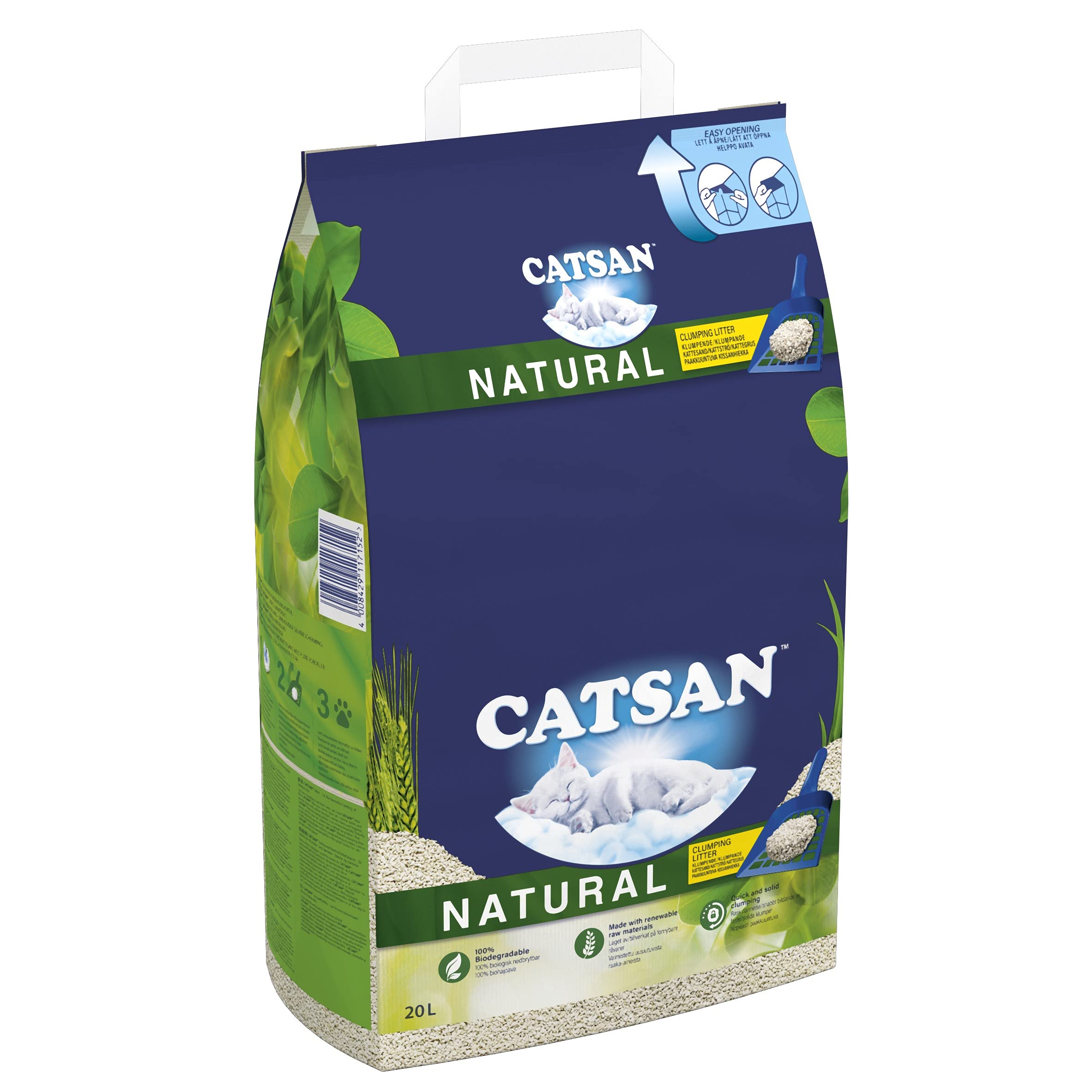 Catsan Natural Cat Litter Biodegradable Clumping for cats 20L Buy