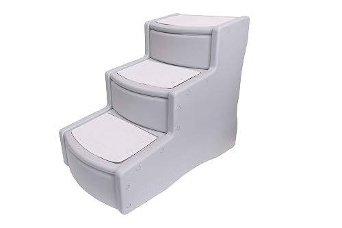 Pet Gear Easy Step III Escalera para Mascotas 3 Peldaños para Gatos/Perros Peldaños de Alfombra Extraíble…