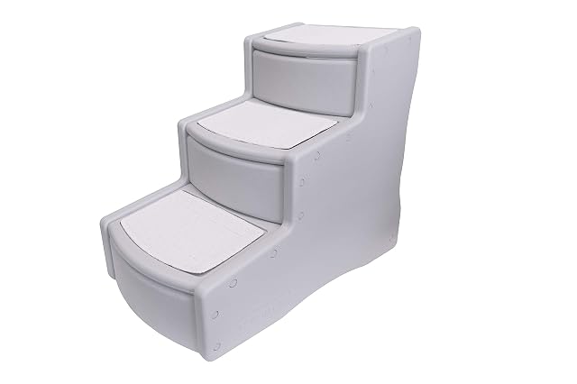 Pet Gear Easy Step III Escalera para Mascotas 3 Peldaños para Gatos/Perros Peldaños de Alfombra Extraíble…