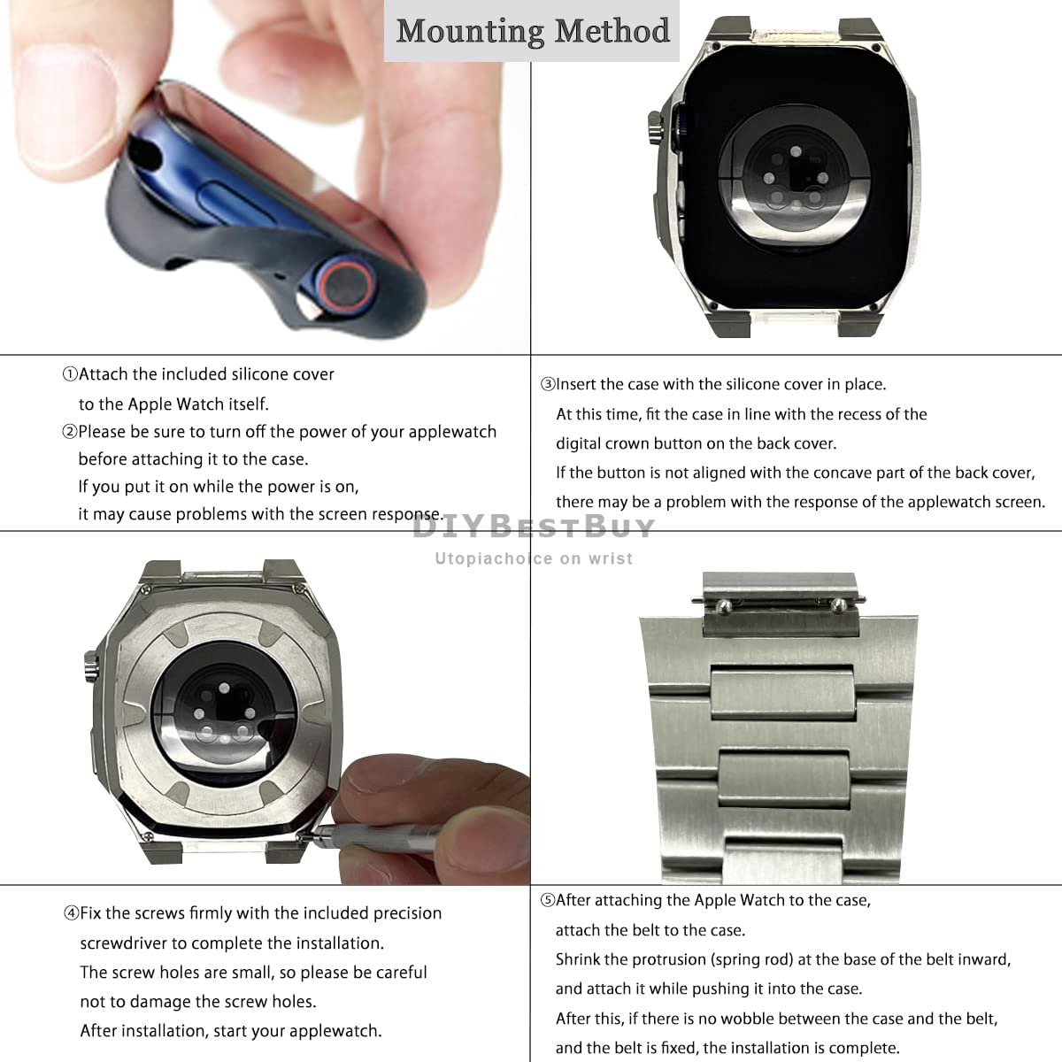 Amazon.com: TONECY Mod Kit for Apple Watch Case Band 45mm 41mm