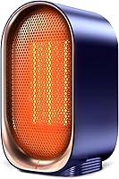 BZGG Q22 Portable Space Heater - 1000W PTC Fast Heating Quiet Desk Mini Heater with Tip-Over Overheat Protection for Indoor Office Home Blue