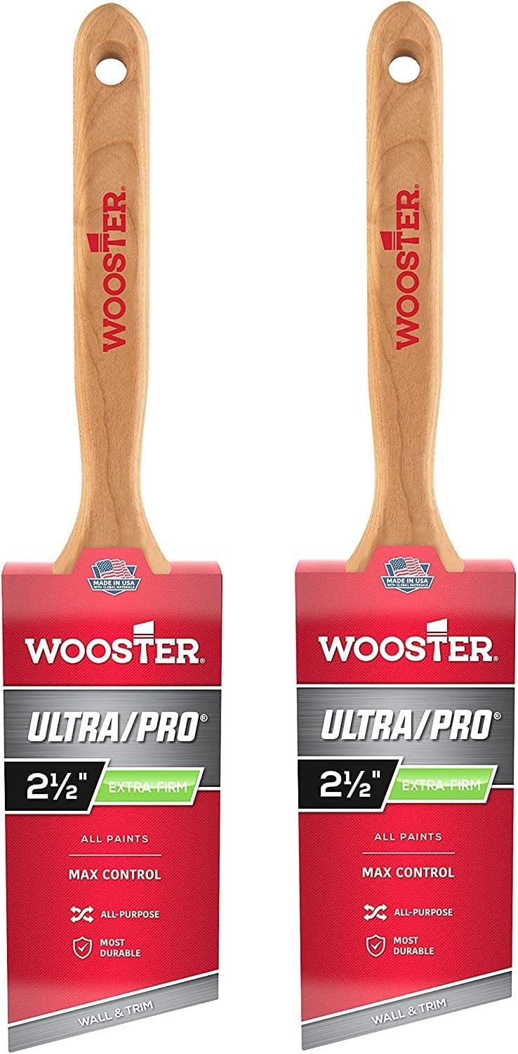 Wooster Genuine 2.5" Ultra/Pro Extra-Firm Angle Sash Paintbrush 2-Pack # 4153-2.5-2PK