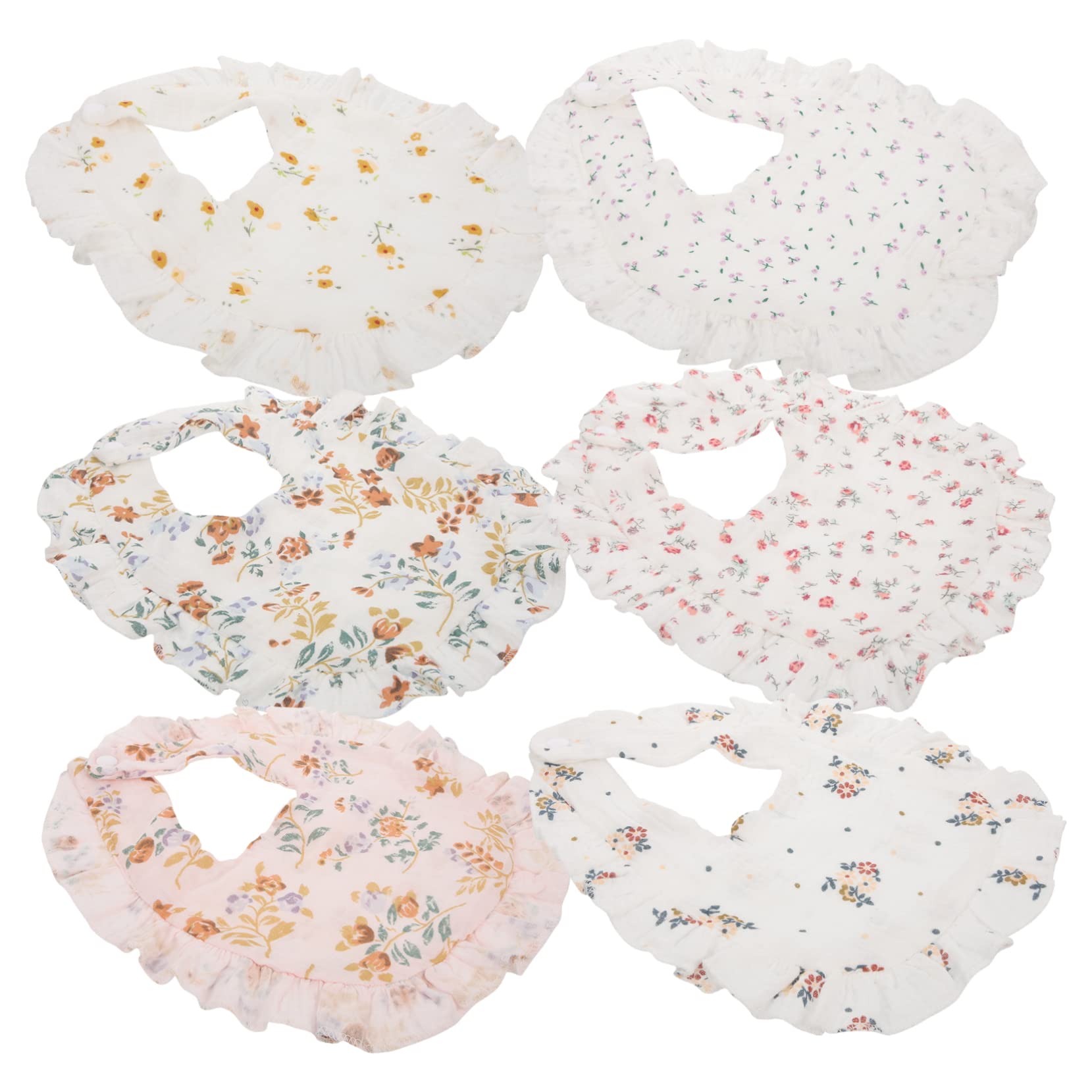 6pezzi Bavaglini Per Ragazzo Ragazza Cotone Da Bavaglini Per Svezzamento Design Elegante Assorbenti e Multi-funzionali Per Salivazione e Nutrimento Facili Da Indossare