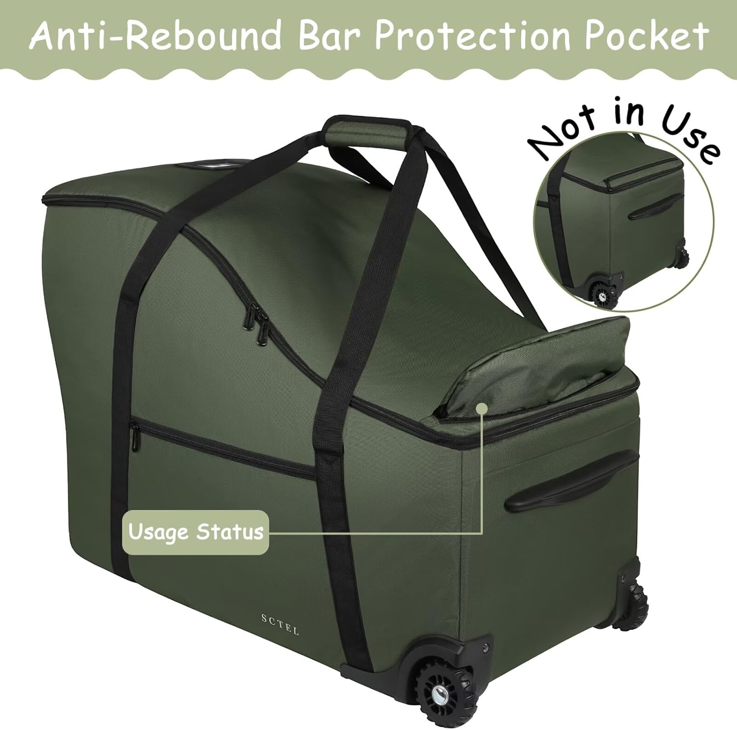 Infant Car Seat Travel Bag for Airplane Compatible with Doona Car Seat Stroller and Base, Fit All Nuna Pipa Car Seat and Base, Padded Carseat Travel Bag, Airport Gate Check Bag