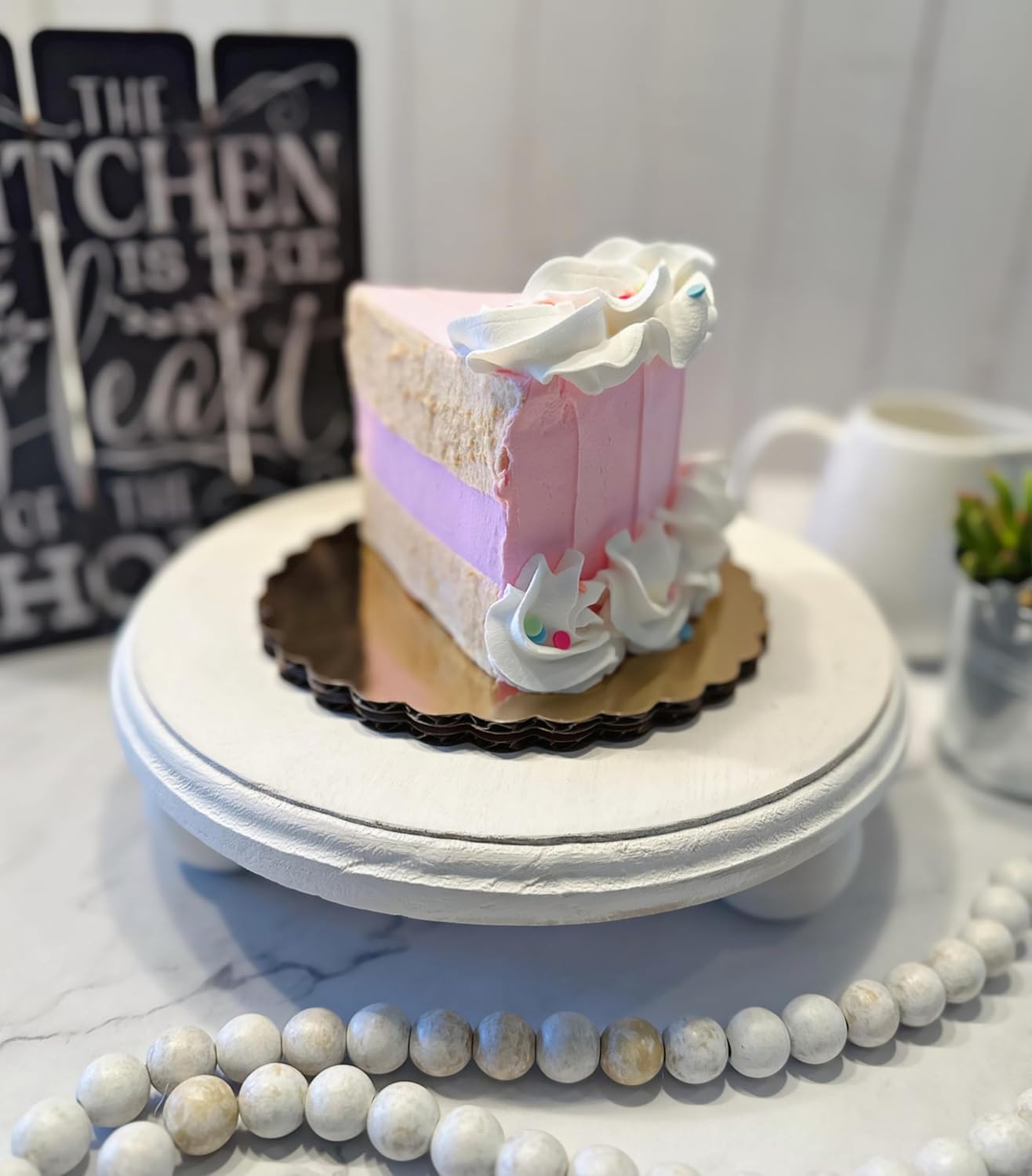 Fake Cake Piece of Pink Sprinkle Birthday Cake Slice- Handmade by Dezicakes- Fake Cake -Artificial Cake