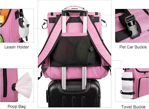 Miniatura 5 de Modoker Mochila de viaje para perro, organizador de accesorios para mascotas aprobado por aerolíneas para perros y gatos con correa para el hombro,