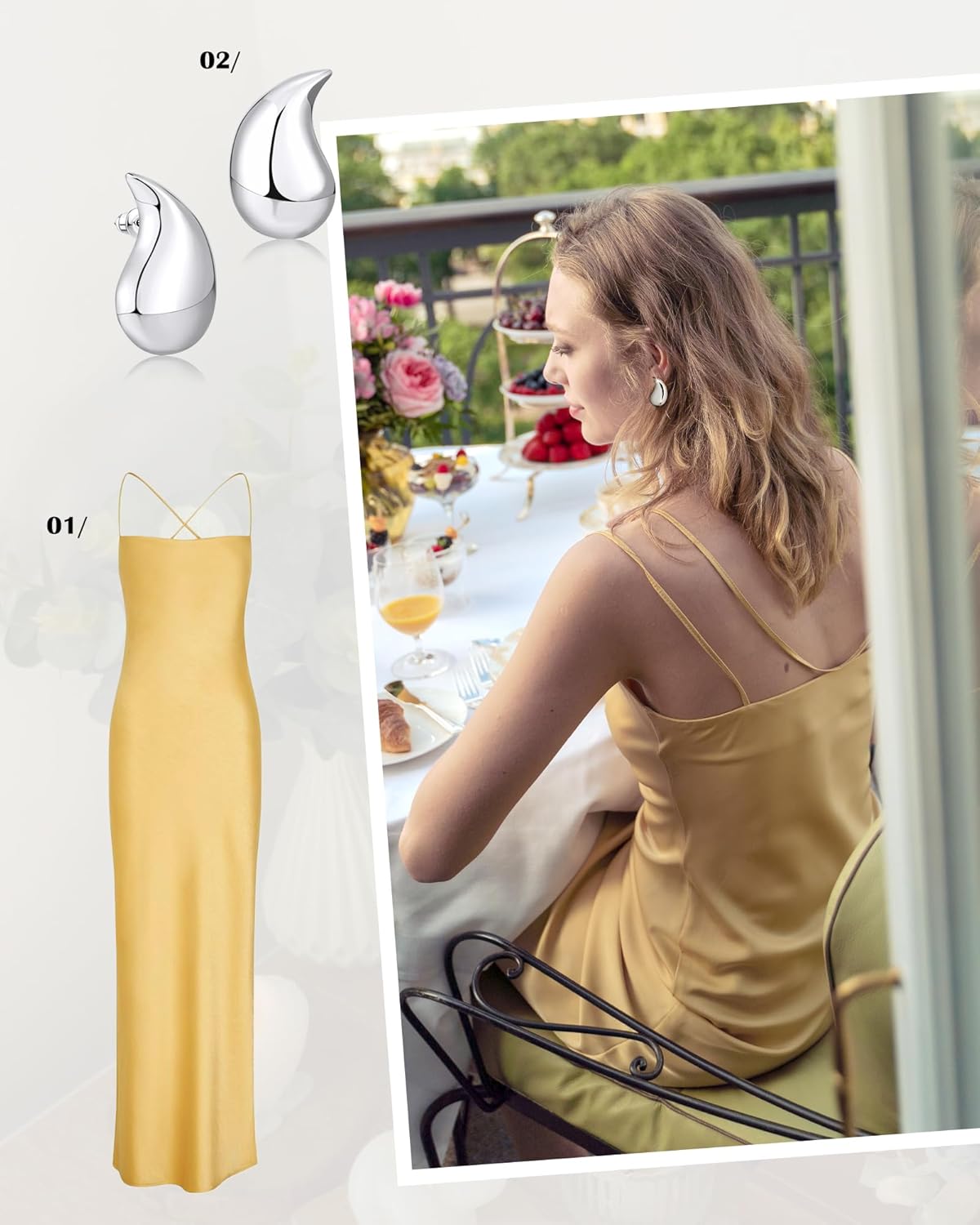 SHOWNII Post Teardrop Chunky Hoop Earrings - Lightweight 14K Real Gold Plated 925 Sterling Silver Dangle Earrings Drop Earrings, Hypoallergenic Fashion Jewelry for Women - Image 5