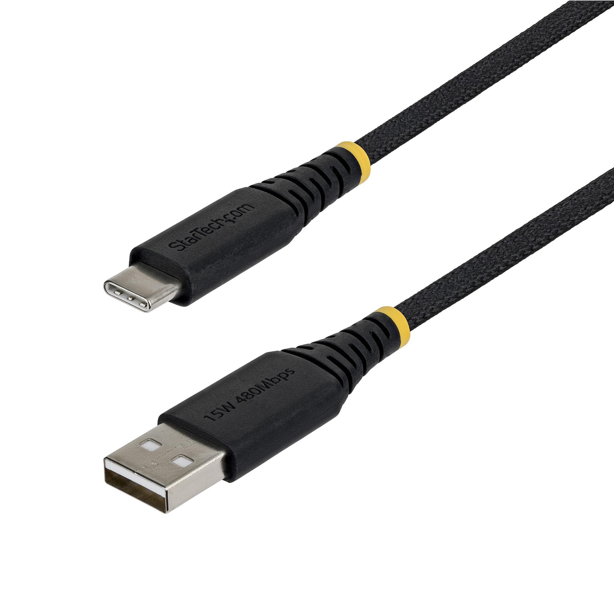 1FT USB-A TO USB-C CABLE BRAIDED USB 2.0 CHARGER CORD