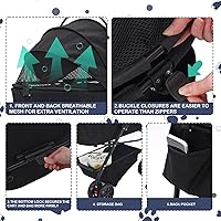 Vista 2 de Cochecito para mascotas 3 en 1, cochecitos plegables para perros y gatos para perros medianos de 44.1 lbs, cochecito de viaje para mascotas